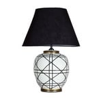 PR Home lampada da tavolo New York, nera, altezza 63 cm, ceramica