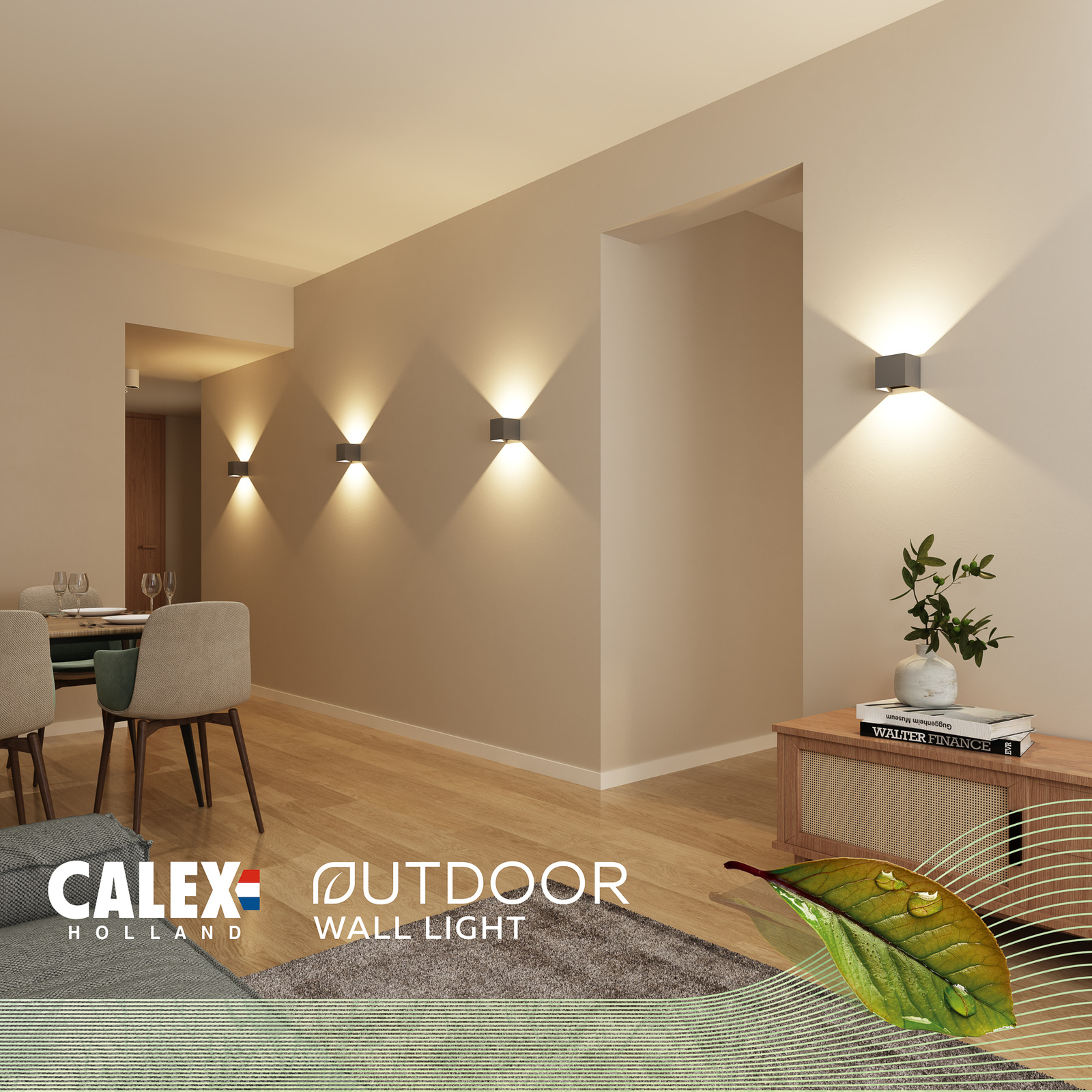 Calex LED външна стенна лампа Cube, нагоре/надолу, височина 10 см, антрацит