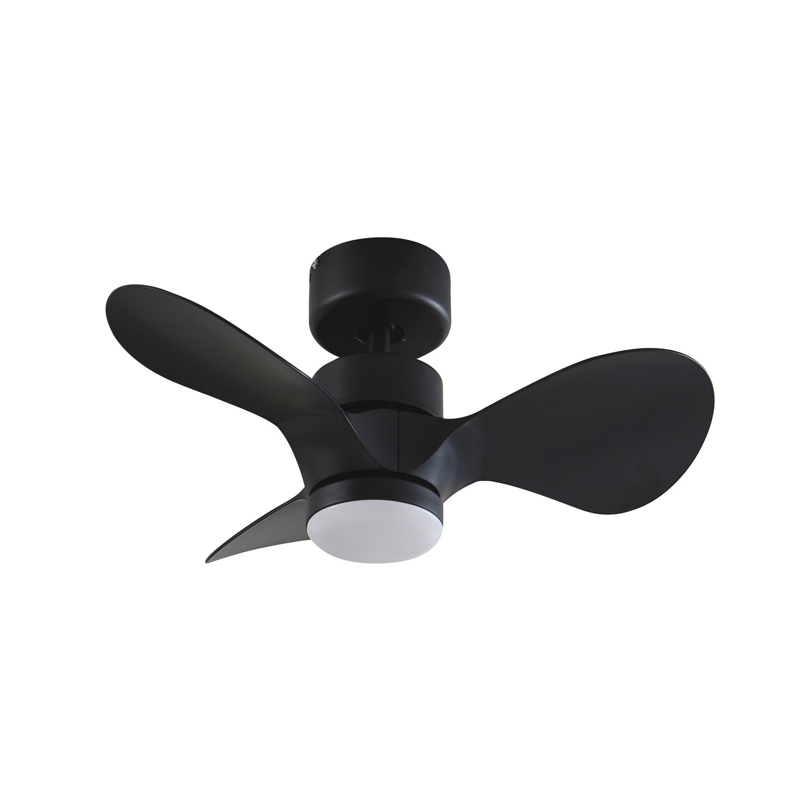 Lindby LED ceiling fan Enon, black, DC motor, quiet