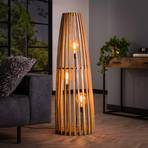 Lámpara de pie Großbergen madera de mango, 3 luces