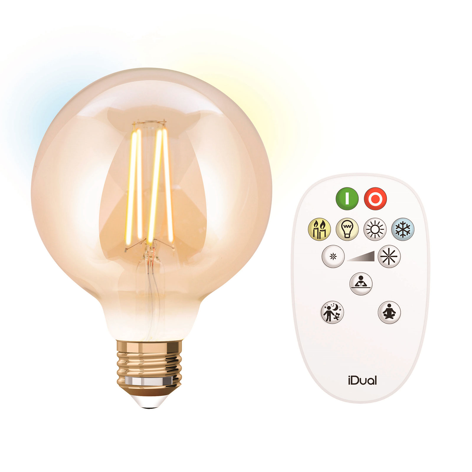 iDual LED-Lampe E27 9W m. Fernbedienung