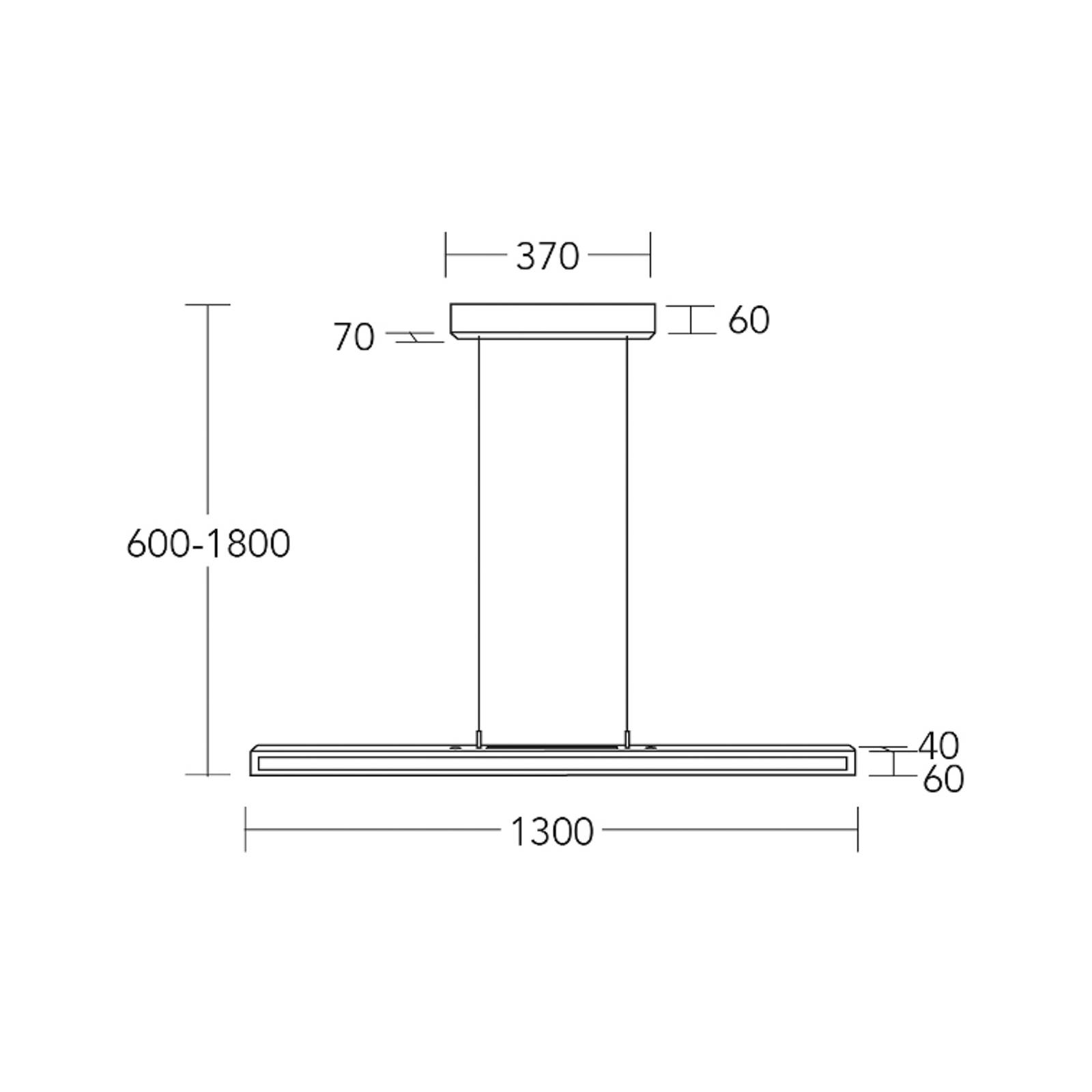 HerzBlut Suspension LED Karl K, bois, up/down, intensité variable