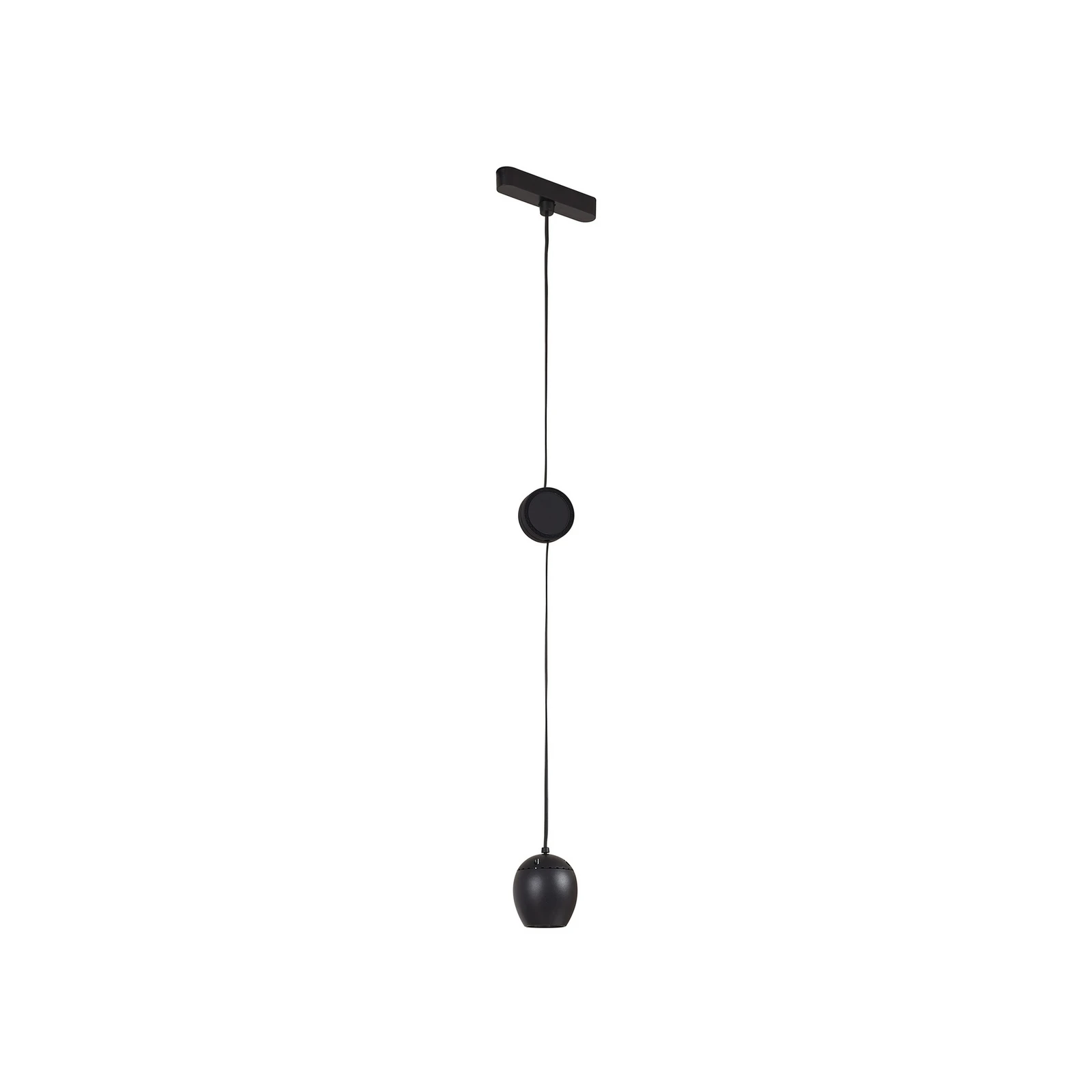 Lindby LED-es függőlámpa Lumaro, fekete,Ø6,2 cm,48V,dimmelhető
