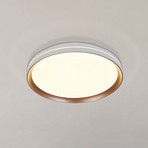 Lámpara LED de techo Saucer, blanco/beige, Ø 39 cm, hierro/acrílico