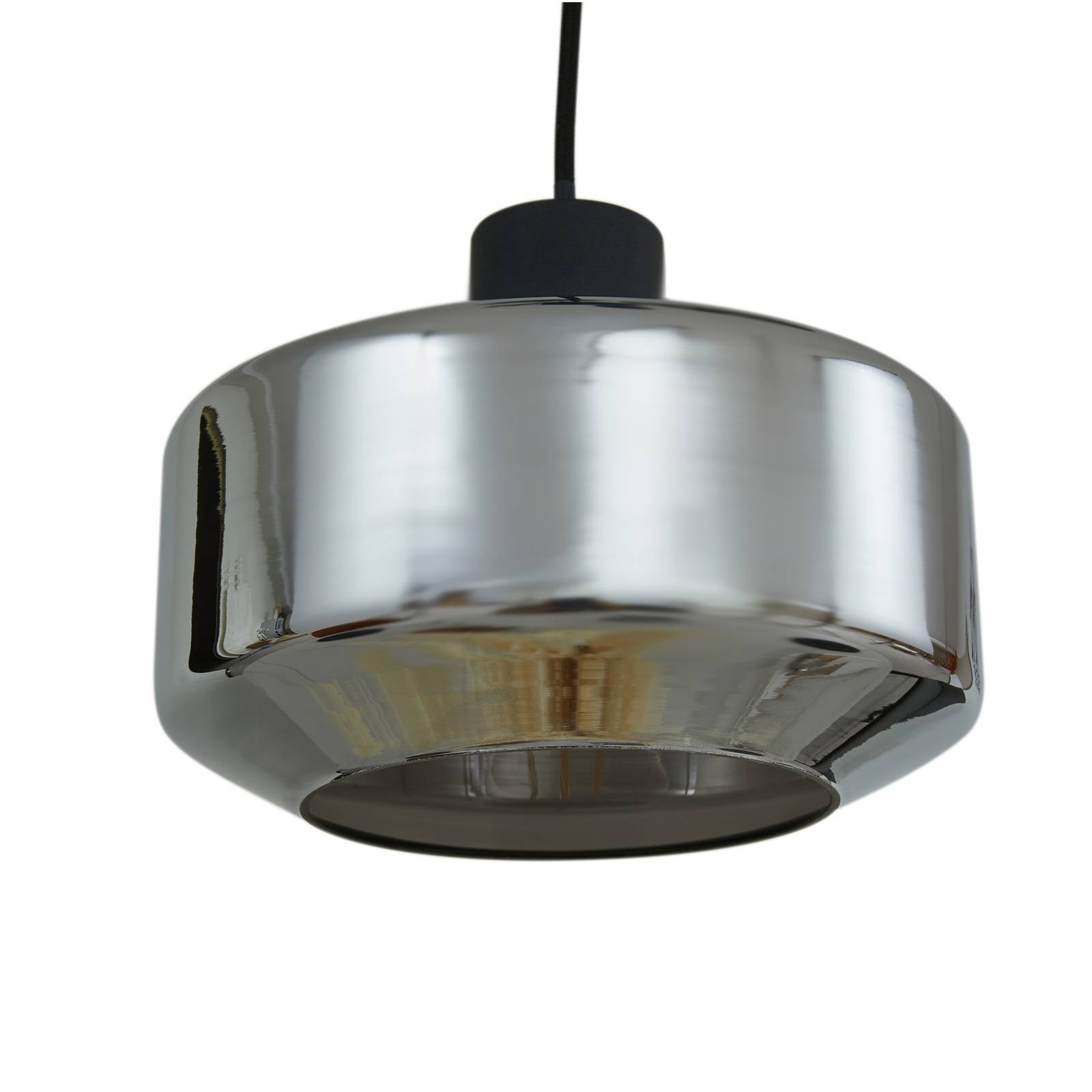 Lampa wisząca Lindby Hildur, Ø 35 cm, dymny szary, szkło, E27