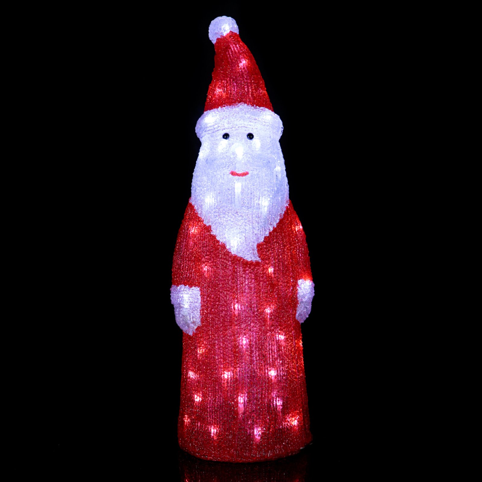 Best Season Dekorativ LED-figur Crystal Santa utend?rs - R?d