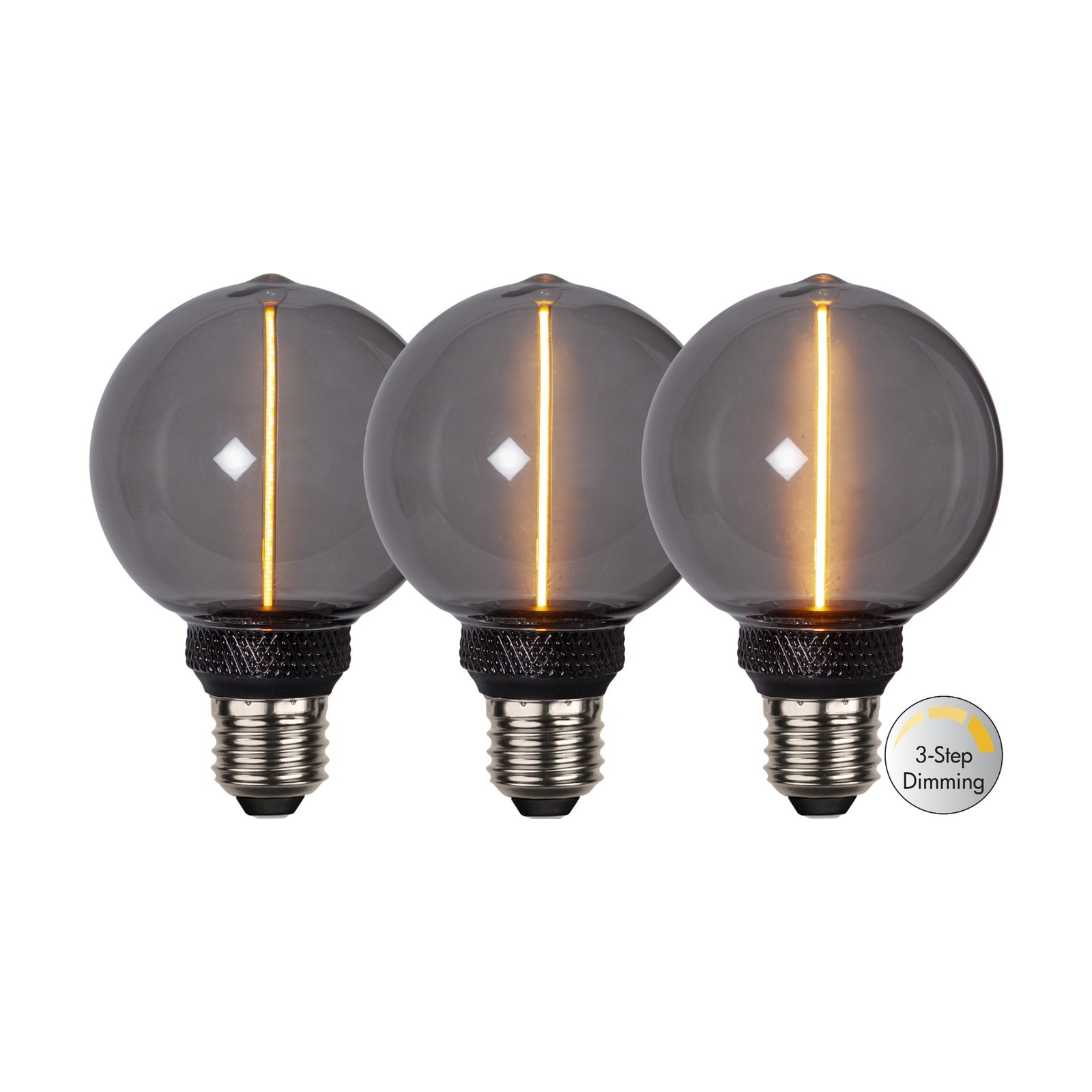 Lampadina LED DecoLED One G80 E27 2W nero 1800K 3-step