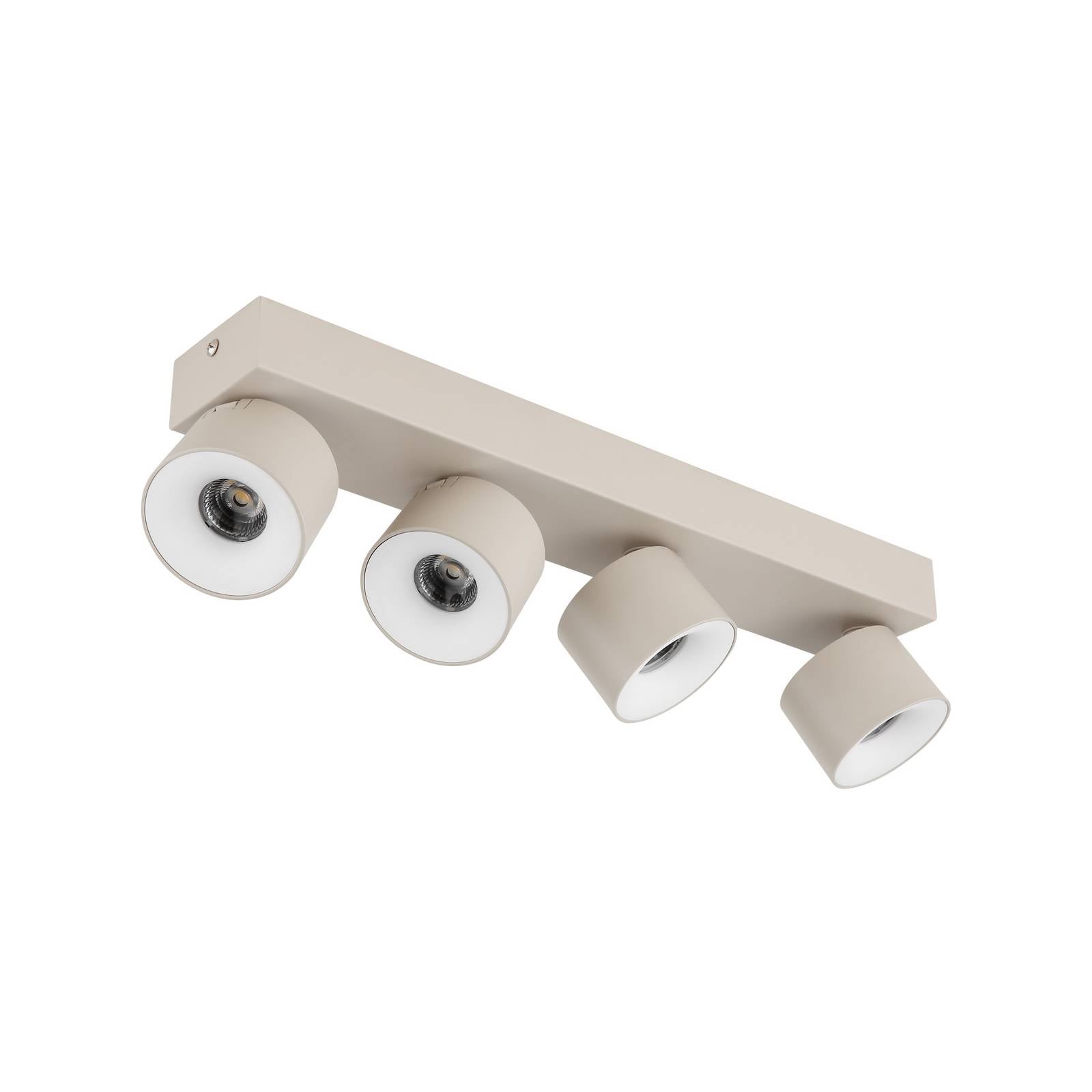 LED-Deckenstrahler Rae, sandfarben, Metall, 4-flammig, 46 cm