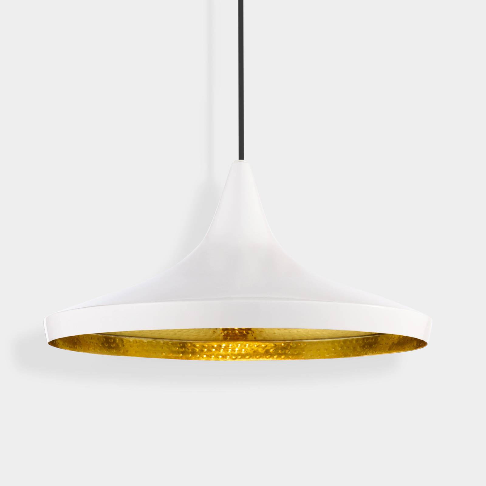 Tom Dixon LED-Hängelampe Beat Wide, weiß, Ø 36 cm, Messing