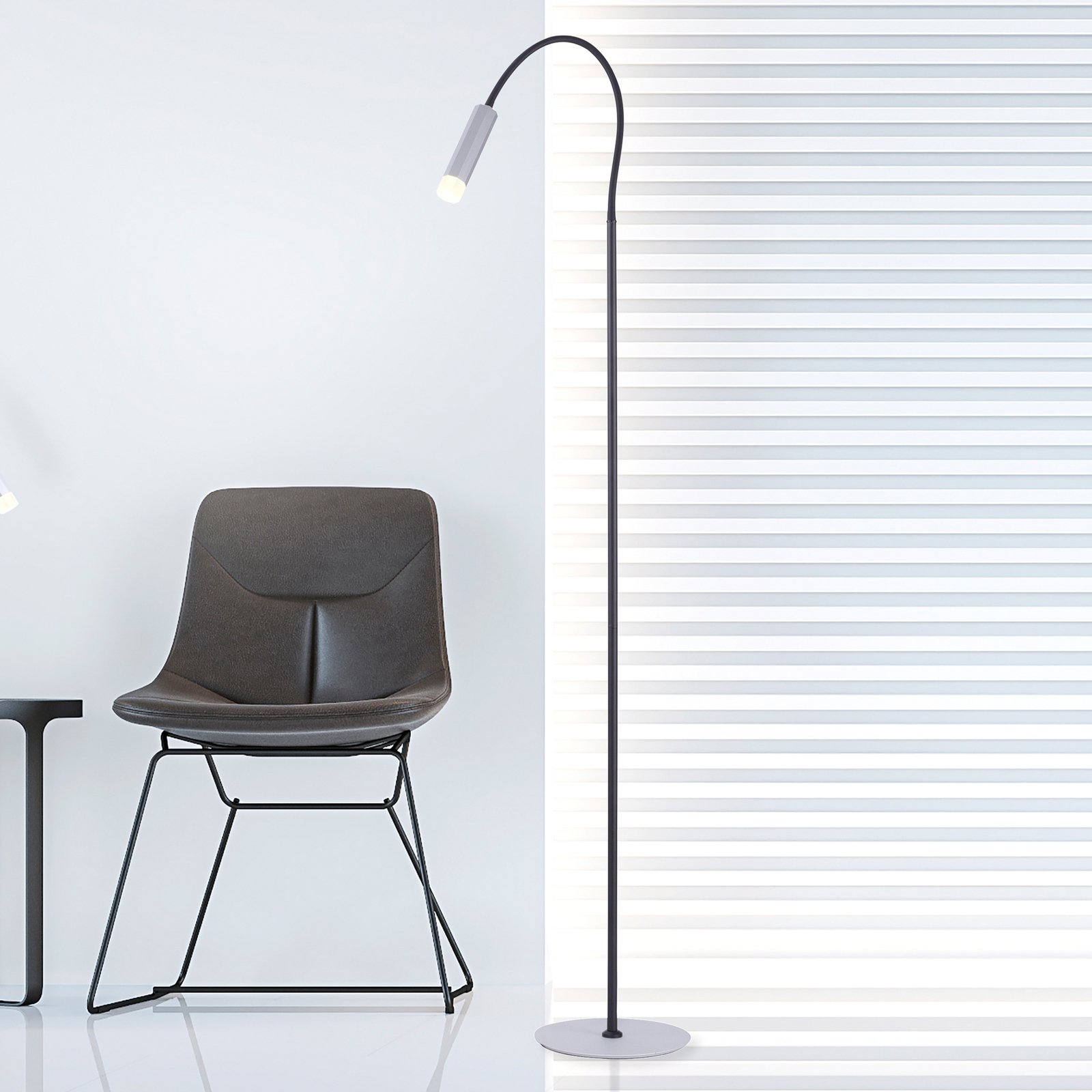 PURE Gemin LED floor lamp silver