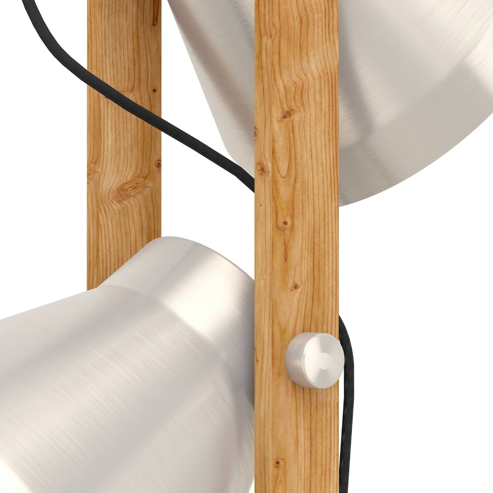 Cawton lámpara de pie, altura 134,5 cm, acero/marrón, 2 luces acero