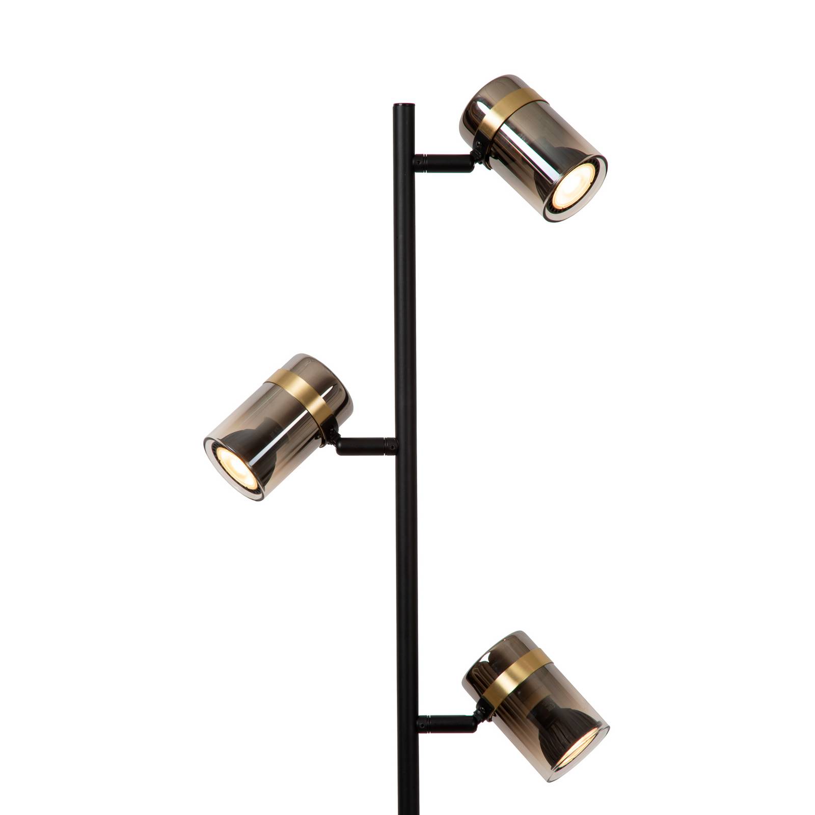 Lampa stojąca Upton, wysokość 154 cm, czarna/dymnoszara, 3-punktowa.