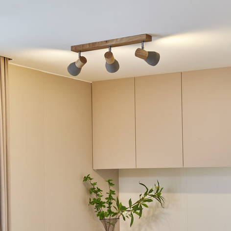 Strahler Filiz aus Holz und Beton, 3-fl., lang