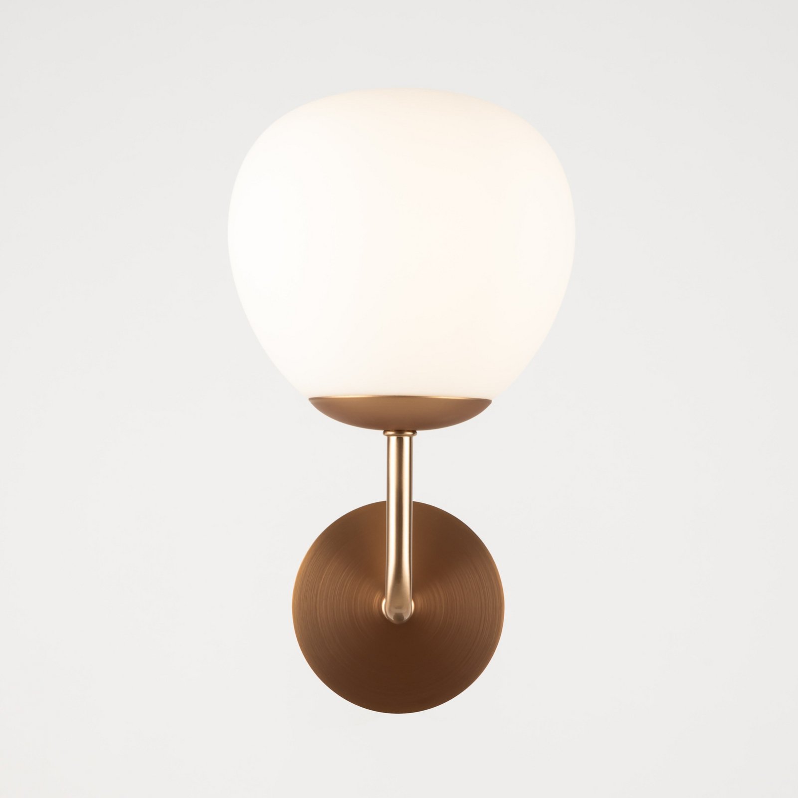 Maytoni Erich wall light, brass rosé, glass/metal, 1-bulb.