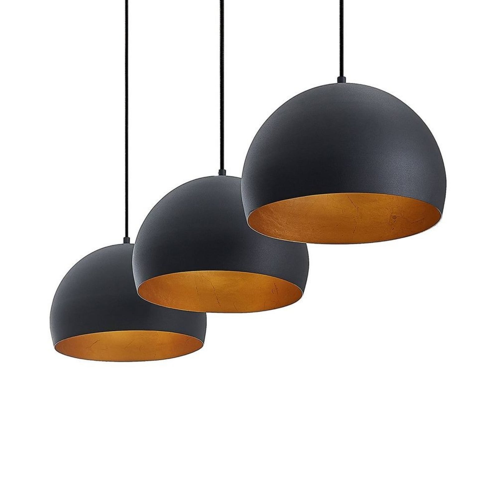 Lindby piekaramā lampa Tarjei, garums 120 cm, melna/zelta, metāls Lindby piekaramā lampa Tarjei, garums 120 cm, melna/zelta, metāls
