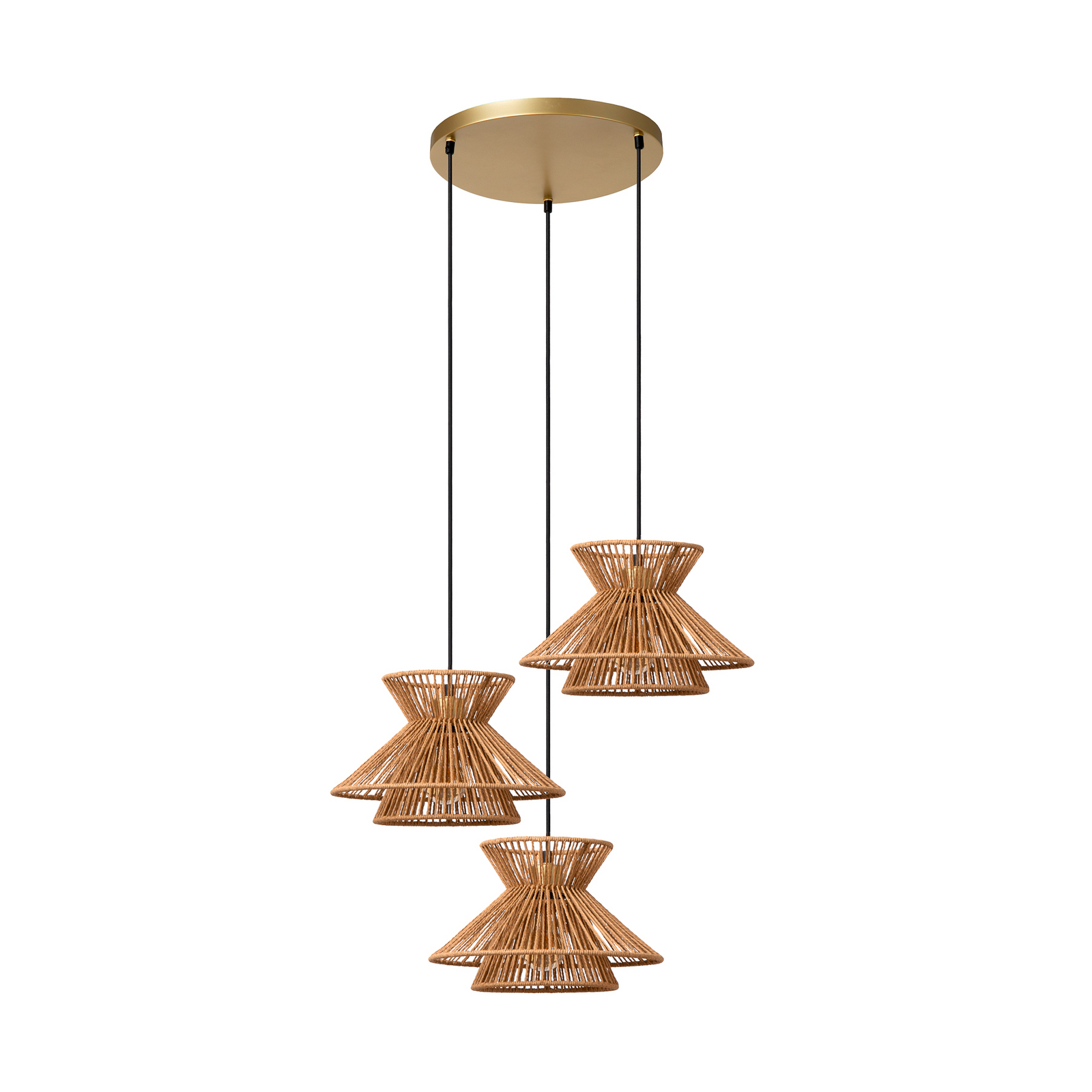 Hängeleuchte Tasman, Länge 61 cm naturfarben, Papier, 3-flg.