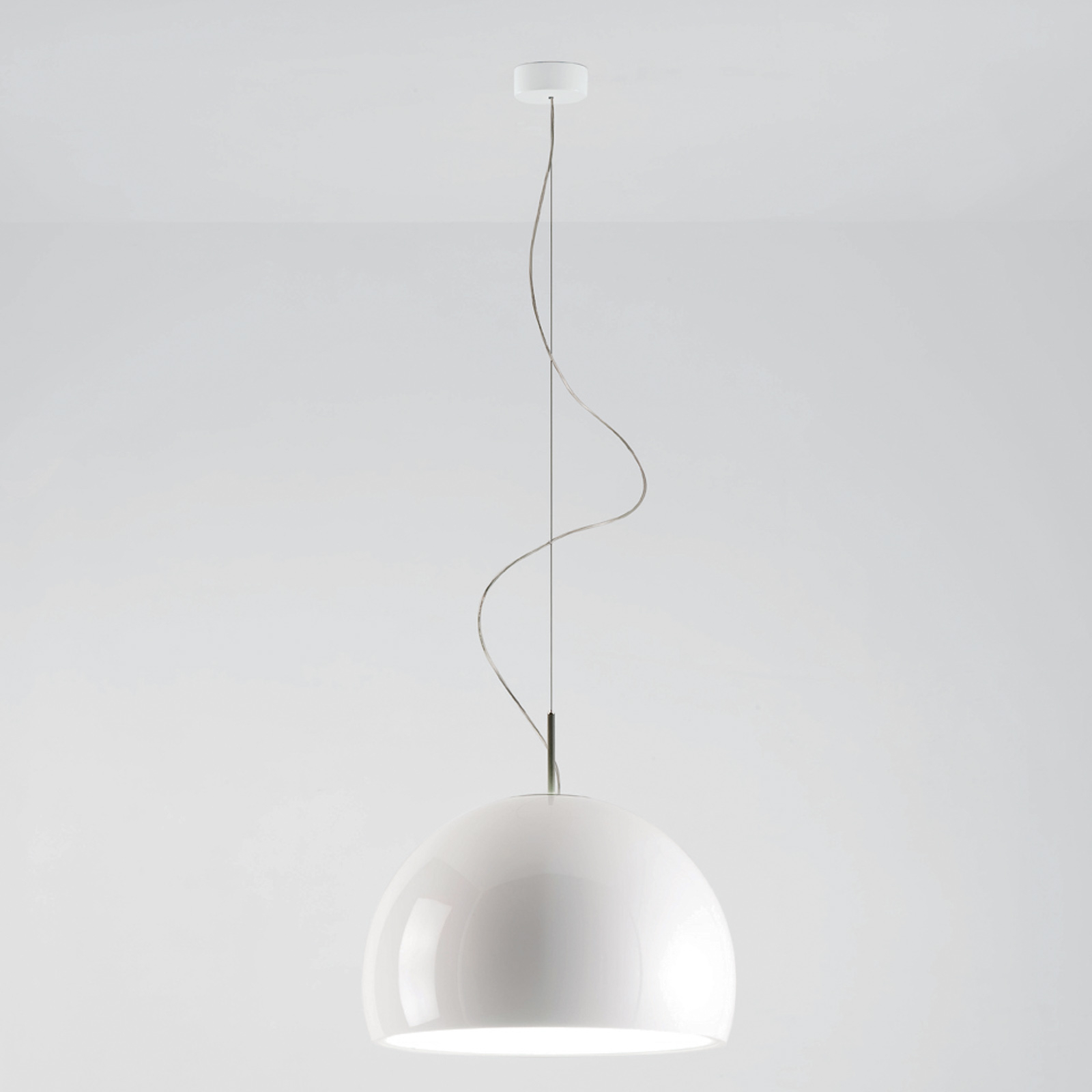 Prandina Biluna S5 hanging light, glossy white