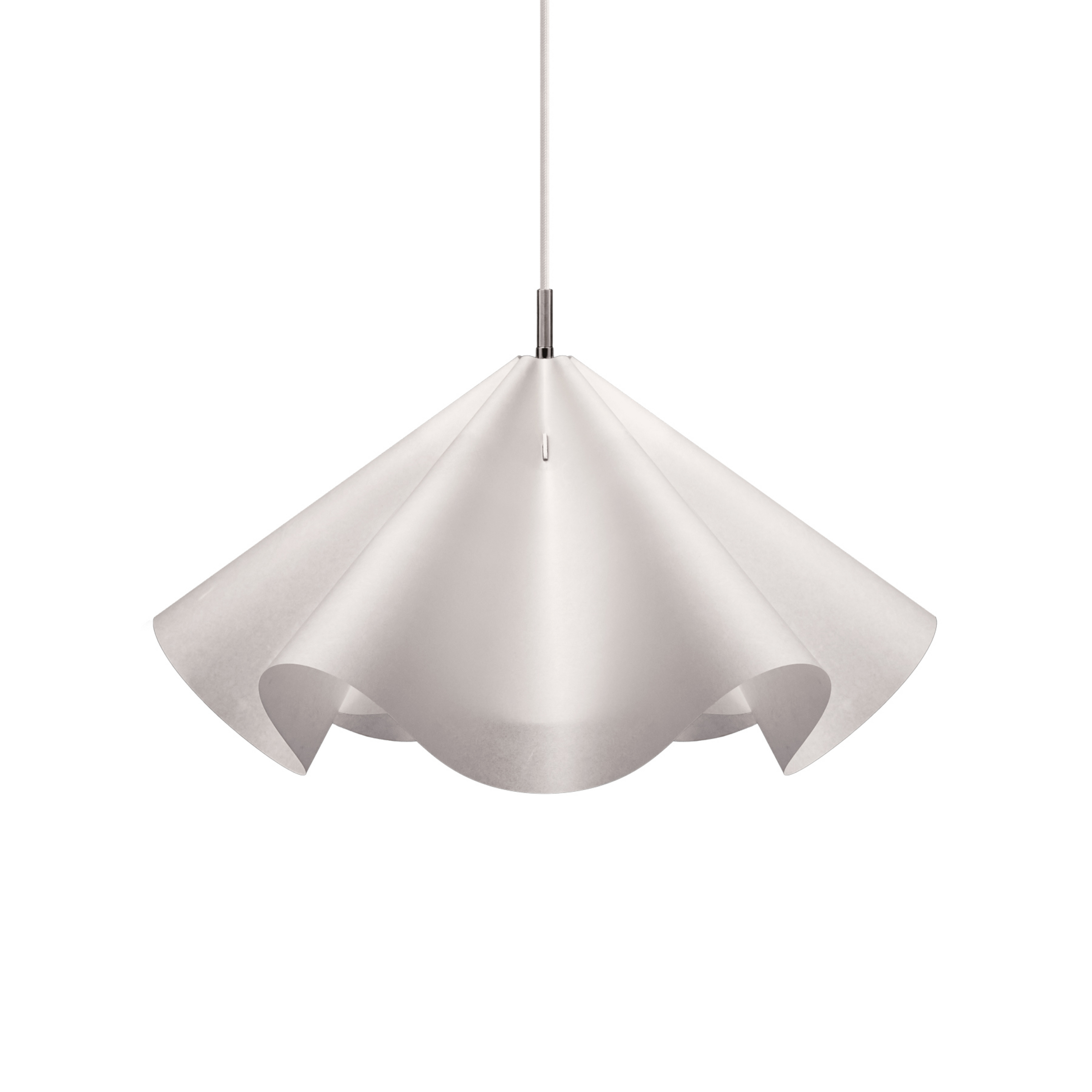 Sinuate hanglamp, staal/wit, Ø60 cm, E27, papier - Moebe