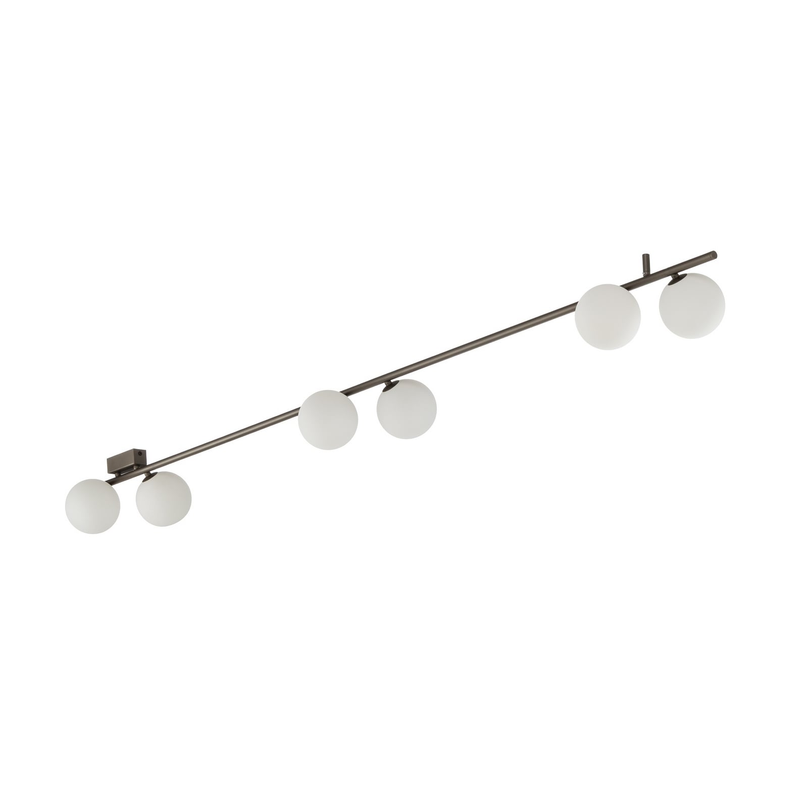 Plafondlamp Imelo, bruin, 6-lamps, glas, lengte 200 cm Plafondlamp Imelo, bruin, 6-lamps, glas, lengte 200 cm