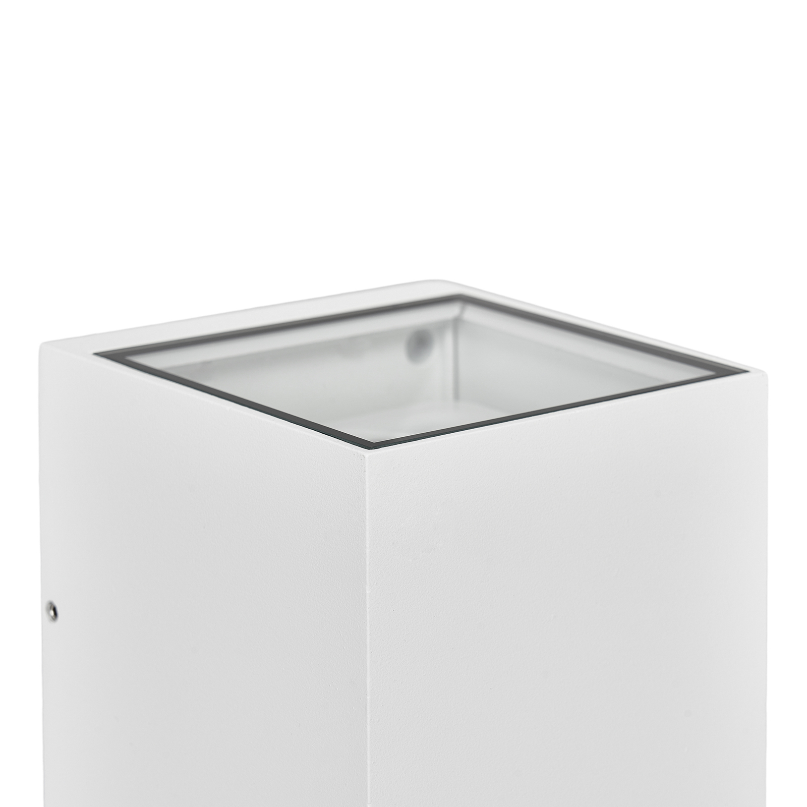 Prios outdoor wall light Tetje, white, angular, 11.5 cm