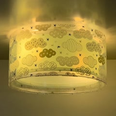 Lampa sufitowa Dalber Cloud Green, Ø 33 cm, zielona