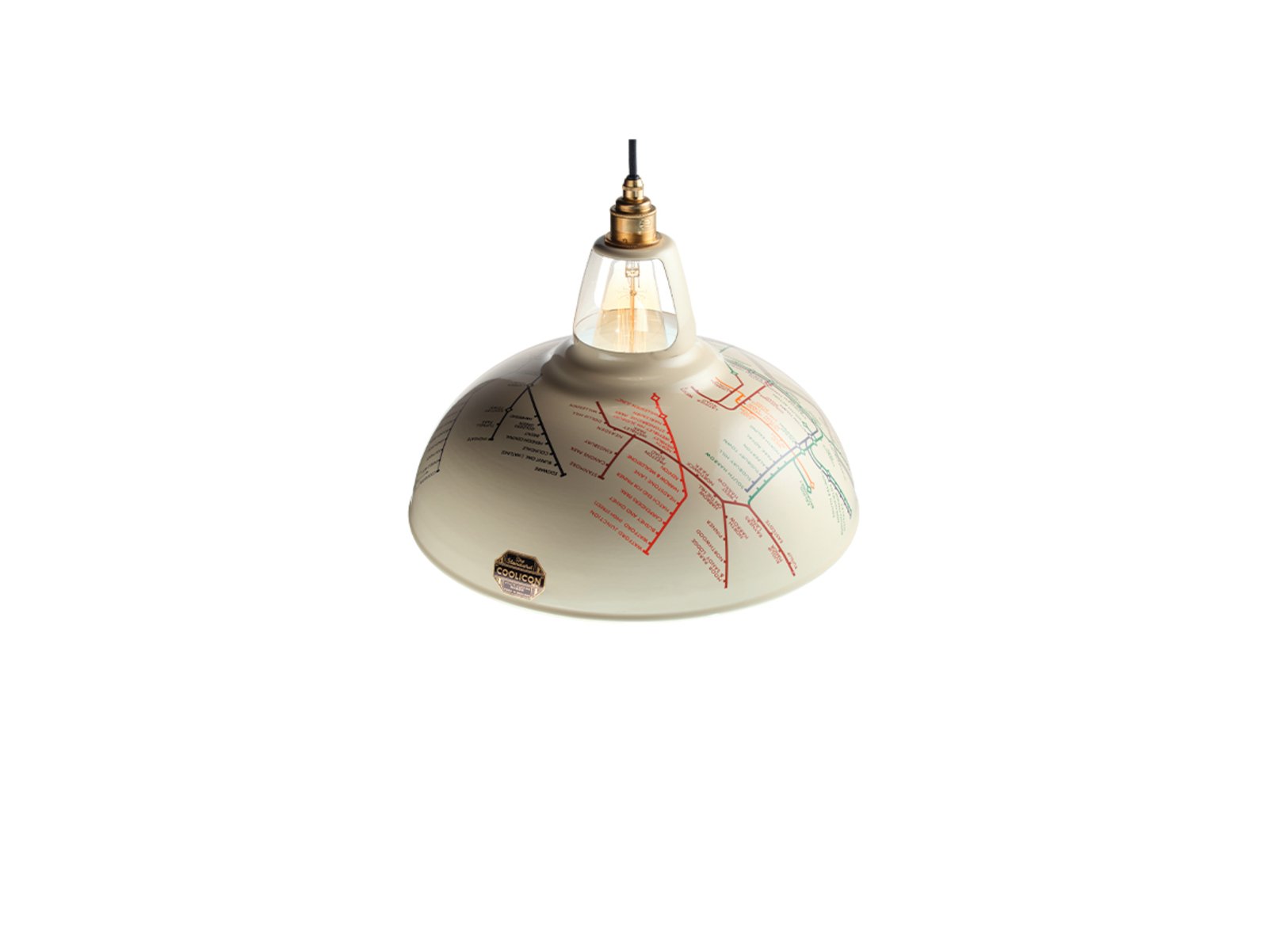 Large 1933 Design Lampada a Sospensione Underground Map Crema - Coolicon