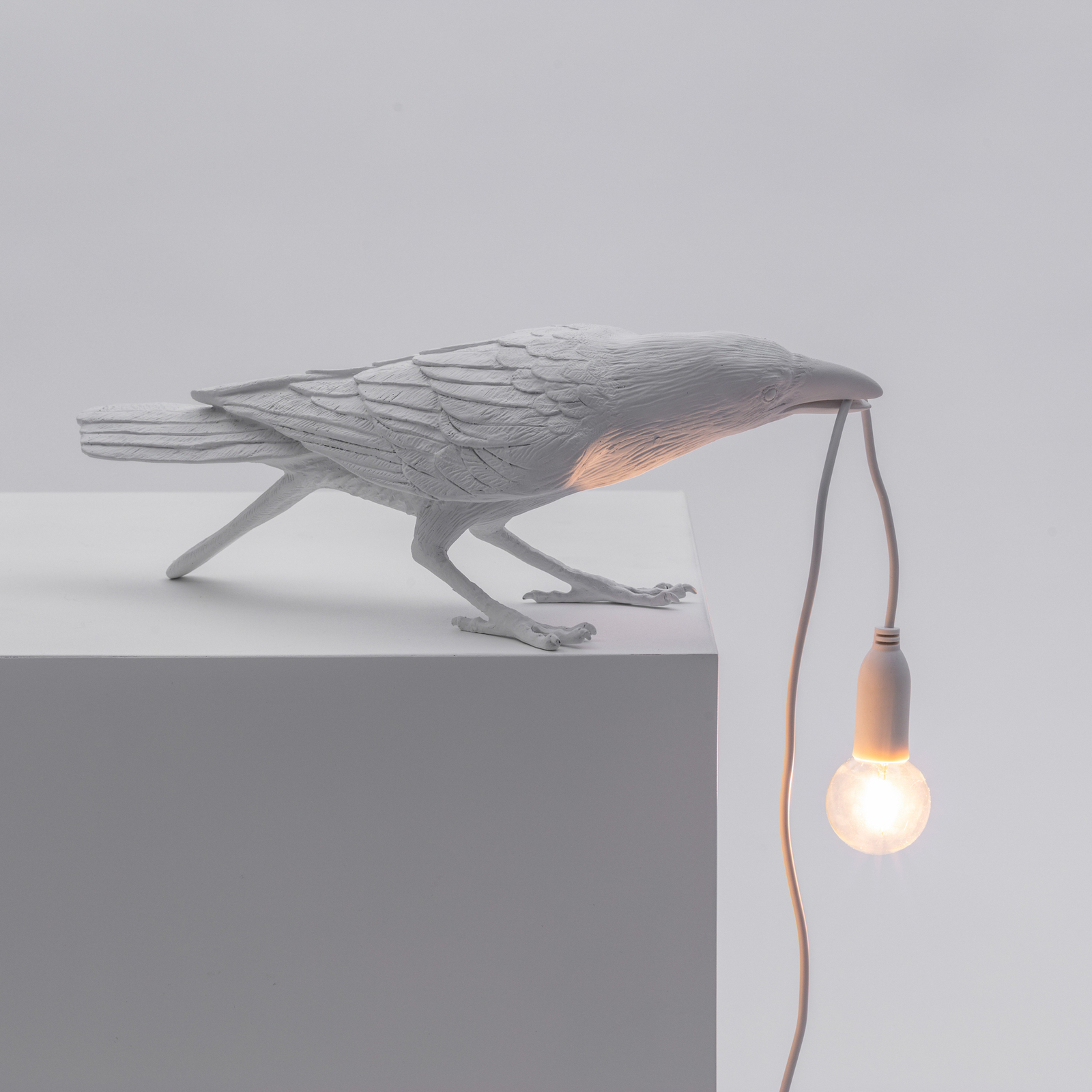 Lampada LED da terrazza Bird Lamp, giocosa bianco