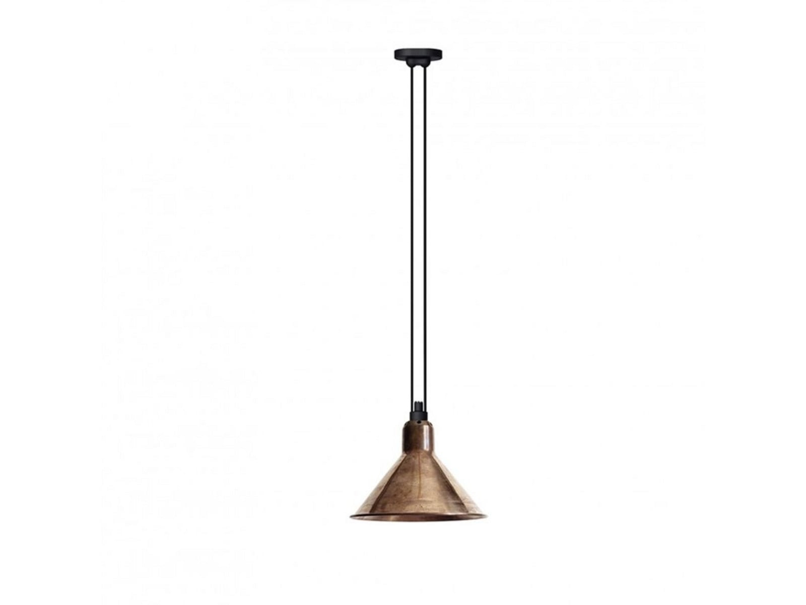 Lampe Gras 322 XL pendellampe, konisk, rå kobber/hvid – DCW - Stue - Metal