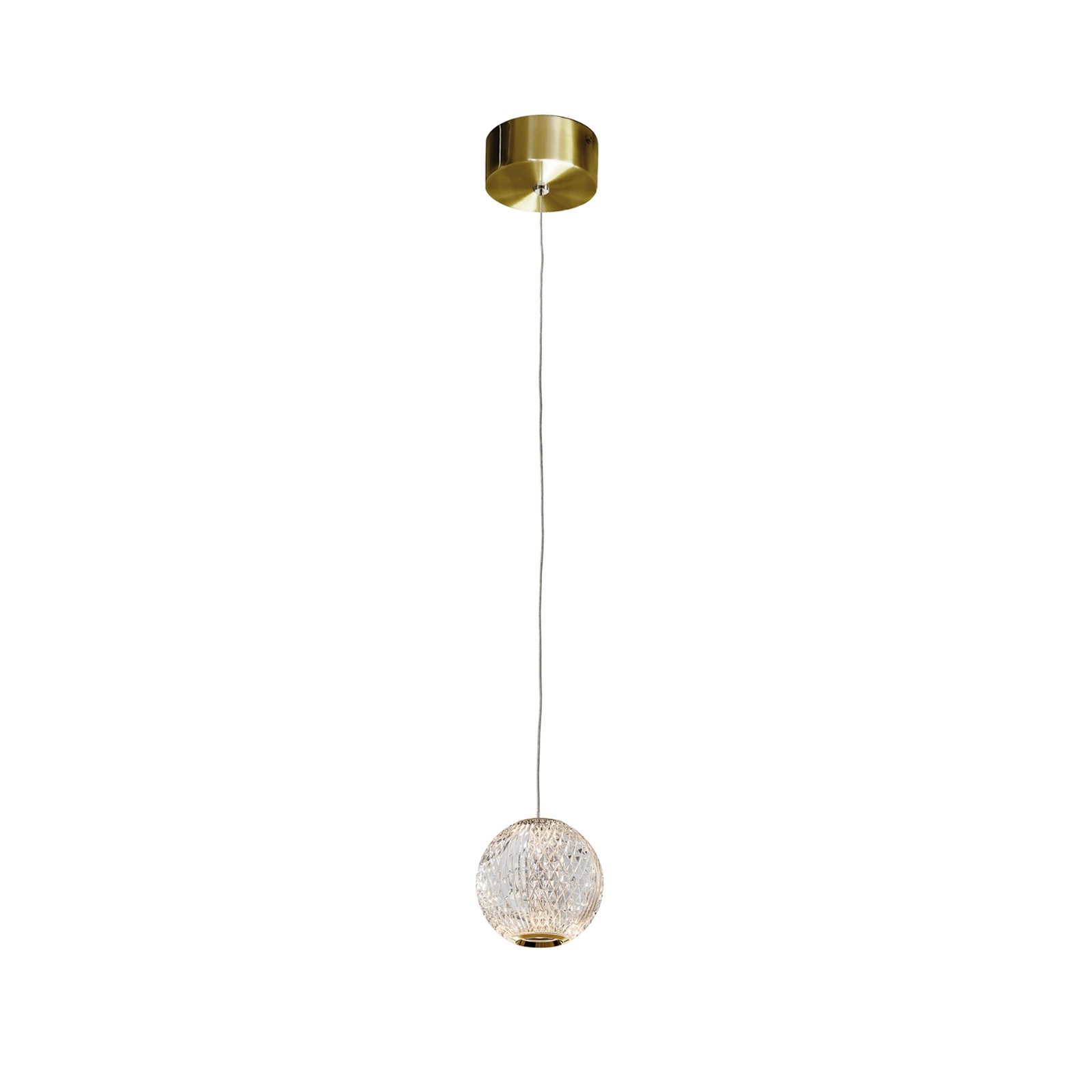 Austral LED pendant light, gold/clear, 1-bulb