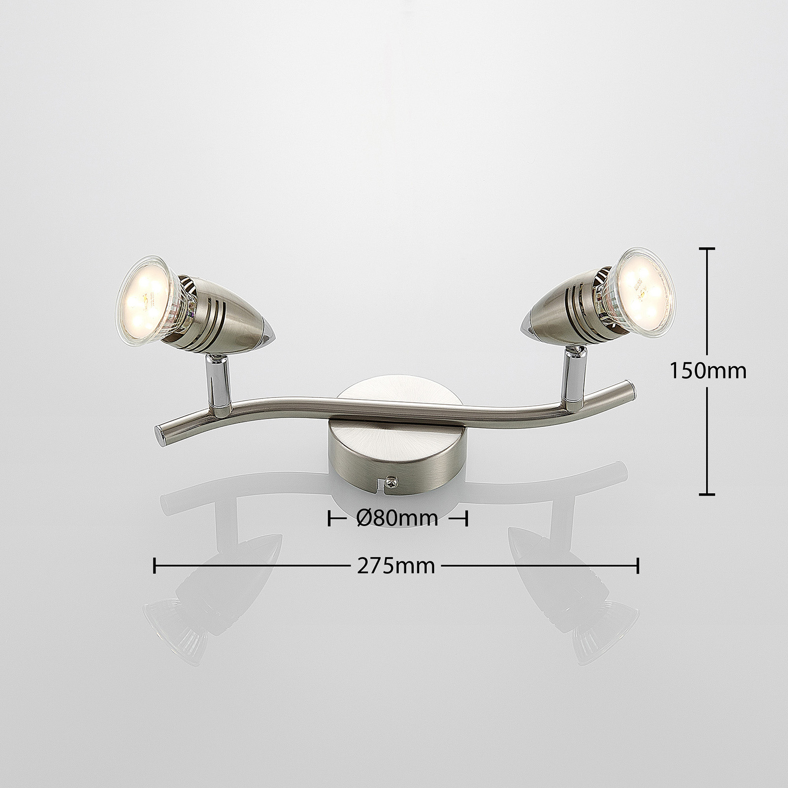 ELC Kalean foco LED, níquel, 2 focos