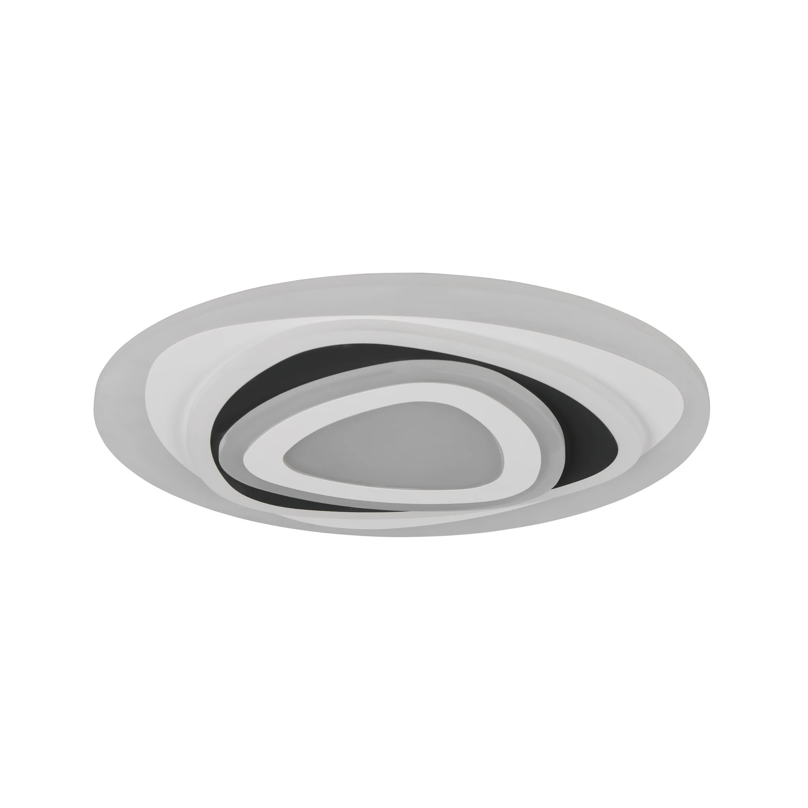 Plafoniera LED Zilo, bianco/nero, metallo, telecomando