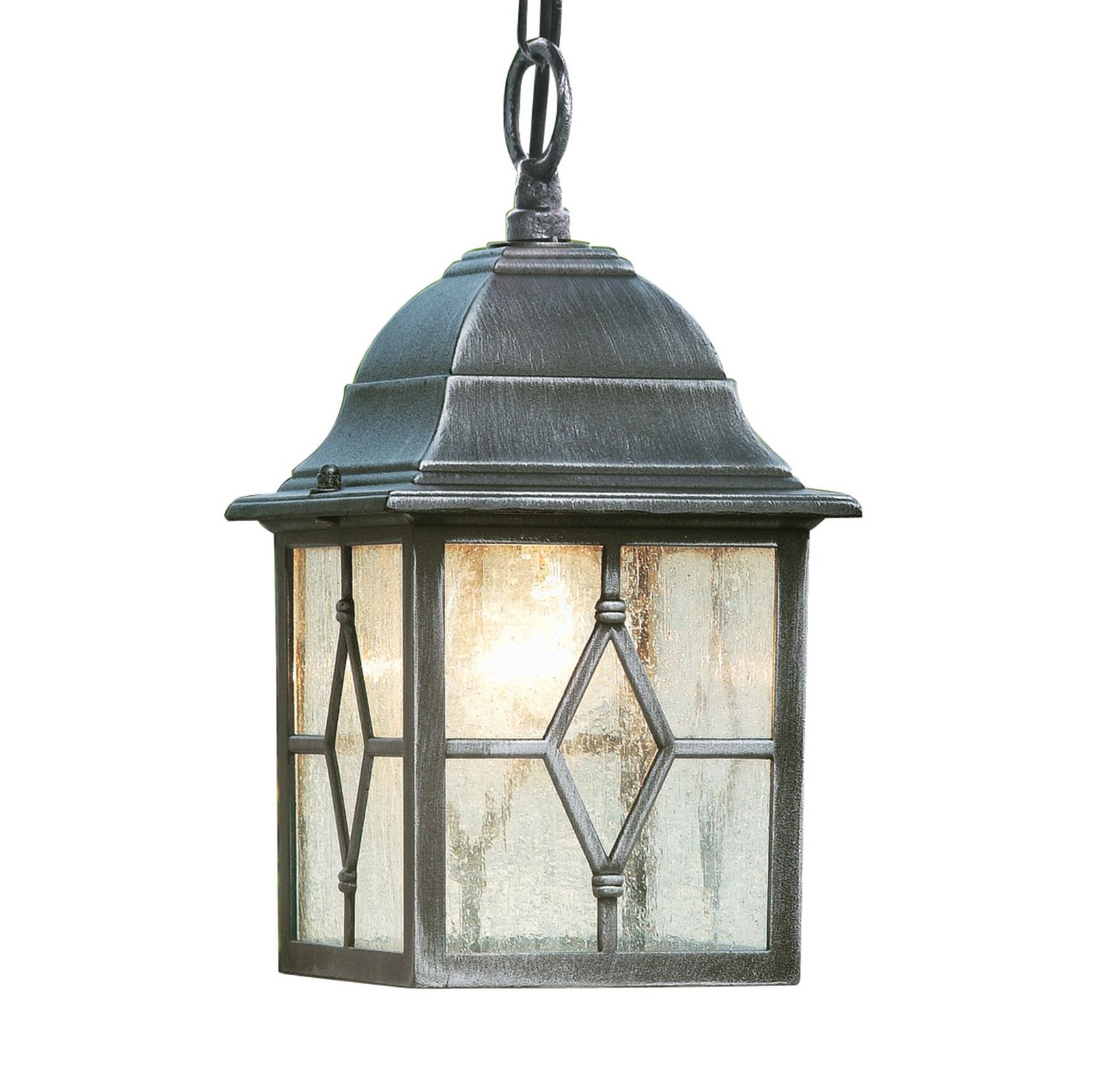 Genoa outdoor hanging light with lead glass