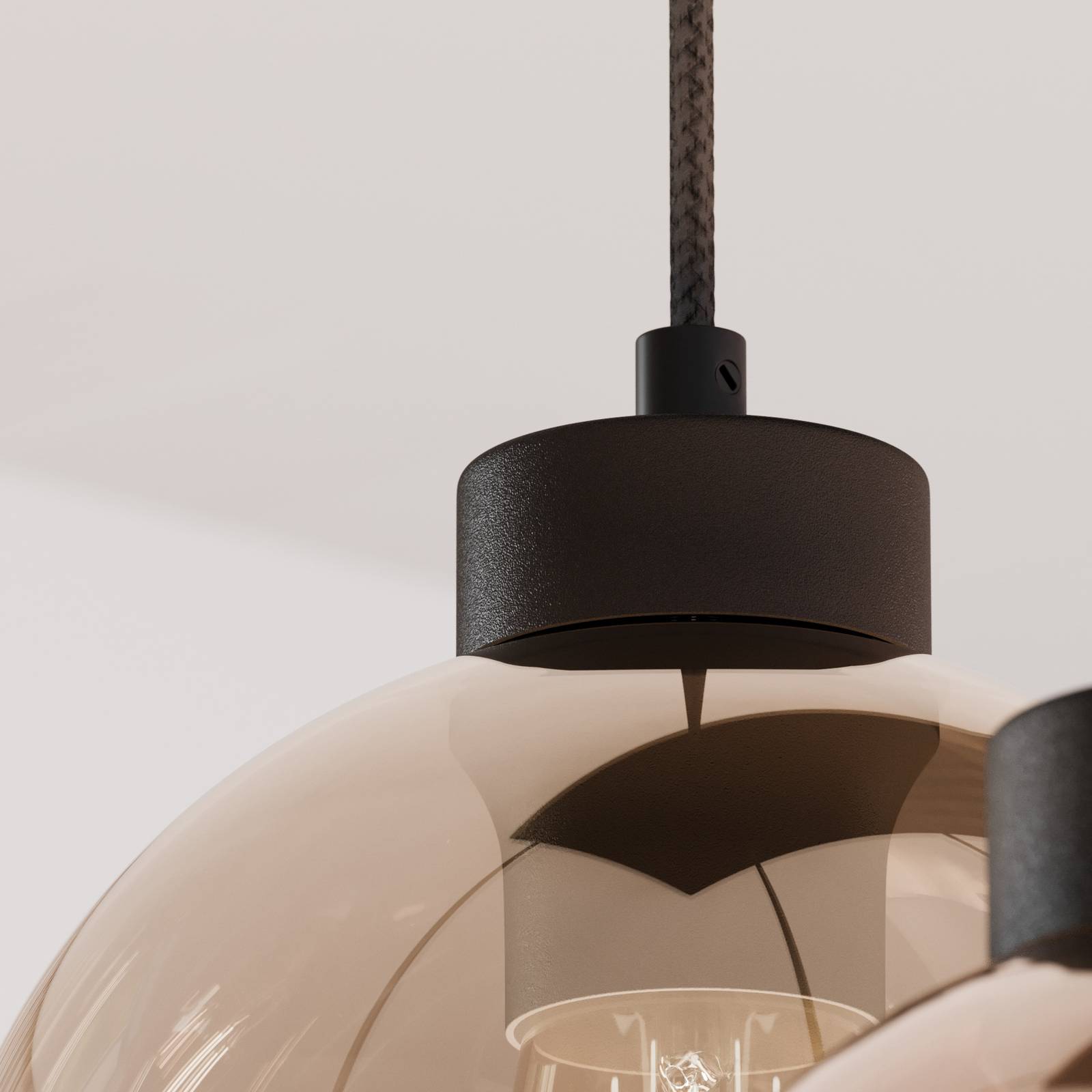 Lampa wisząca Cubus, 85 cm, 8-punktowa, przezroczysty/miodowy/brązowy, szkło