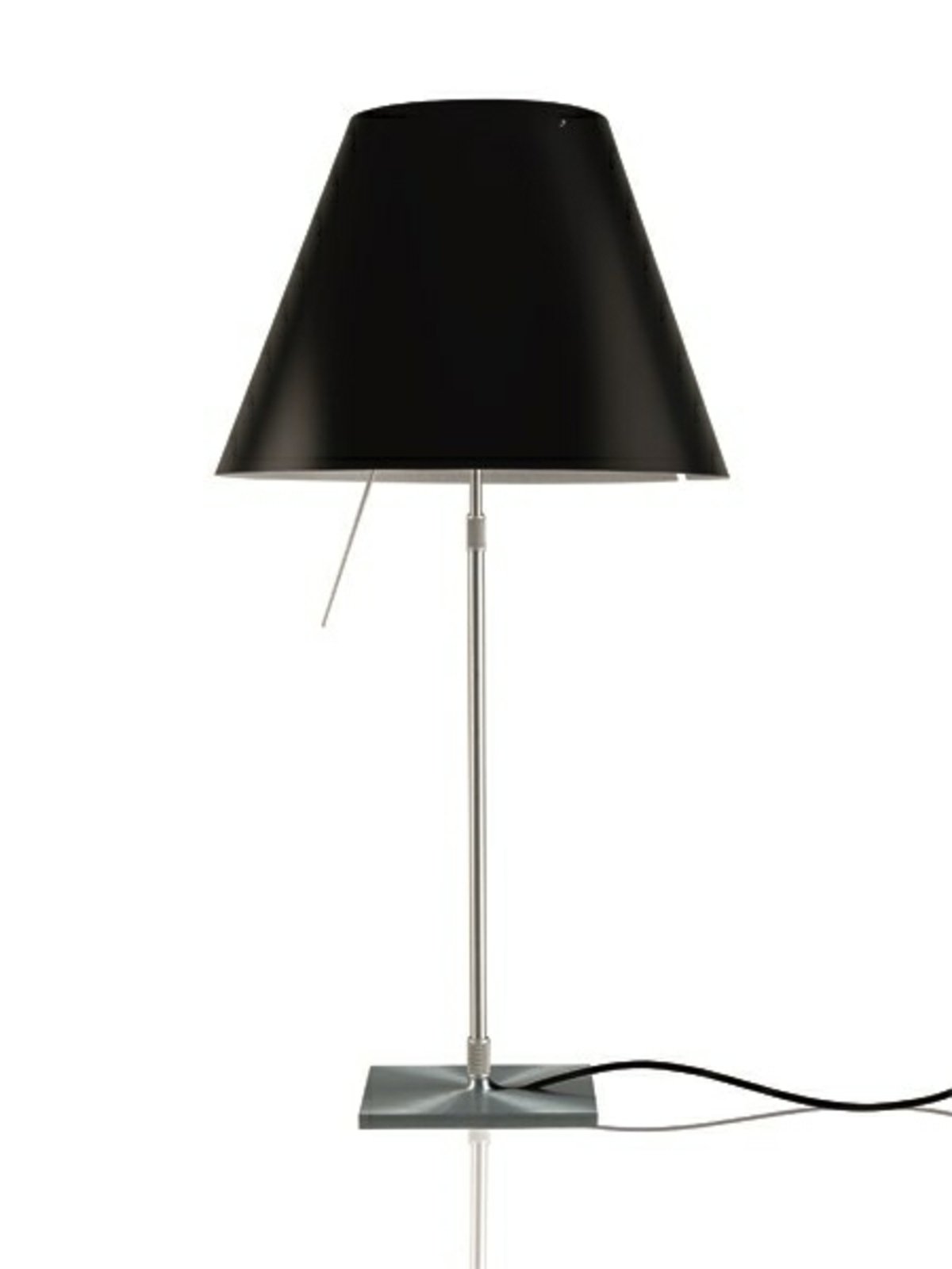 Costanza Stolová Lampa s Dimmer Aluminium s Liquorice Black - Luceplan