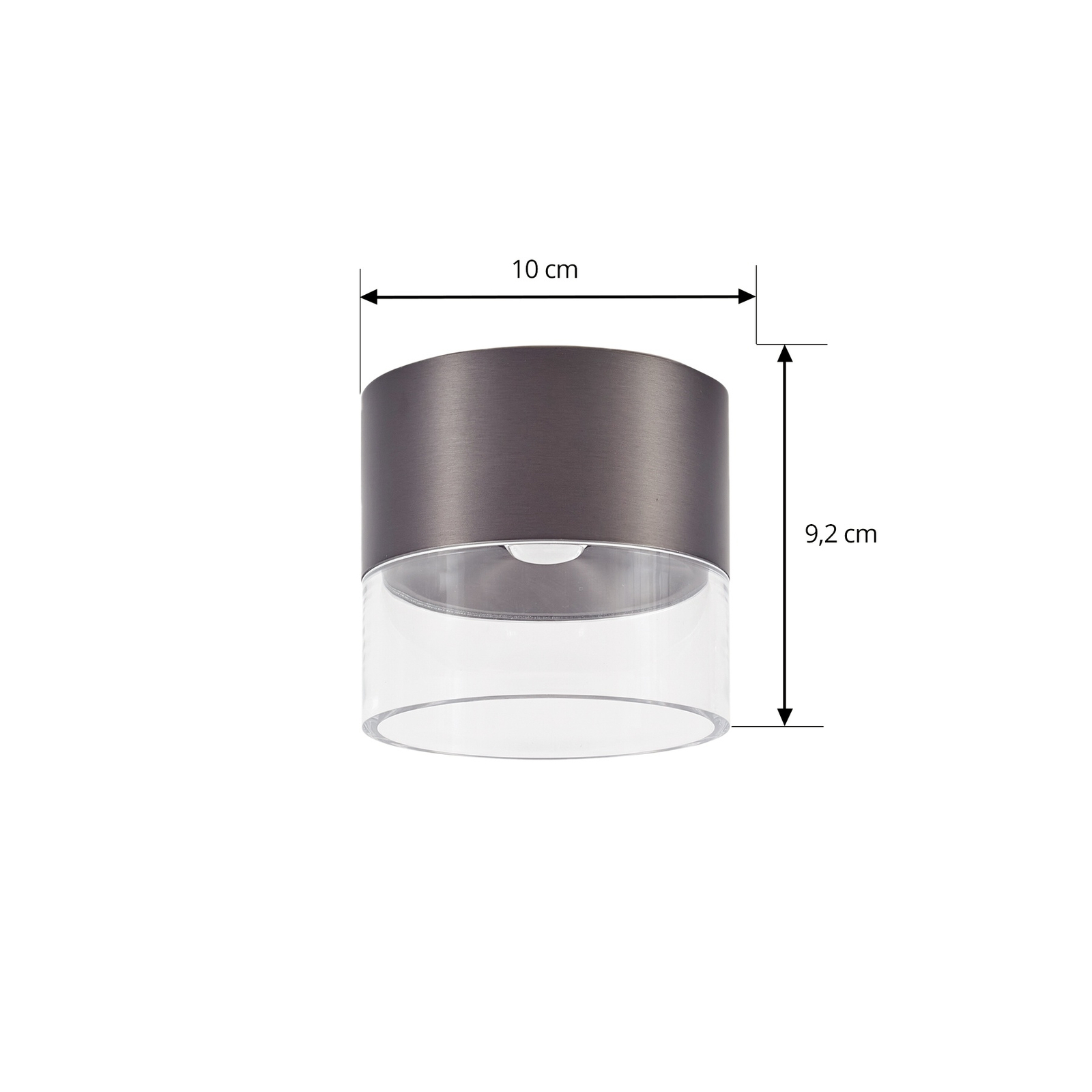 Lindby LED ceiling light Dalila, black, Ø 10 cm, aluminium