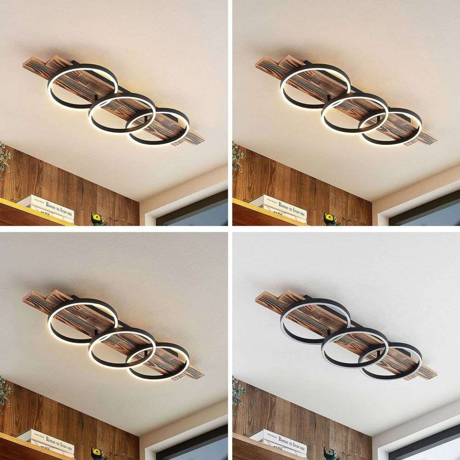 Sentoa LED Deckenleuchte L100 Light Wood/Black - Lindby