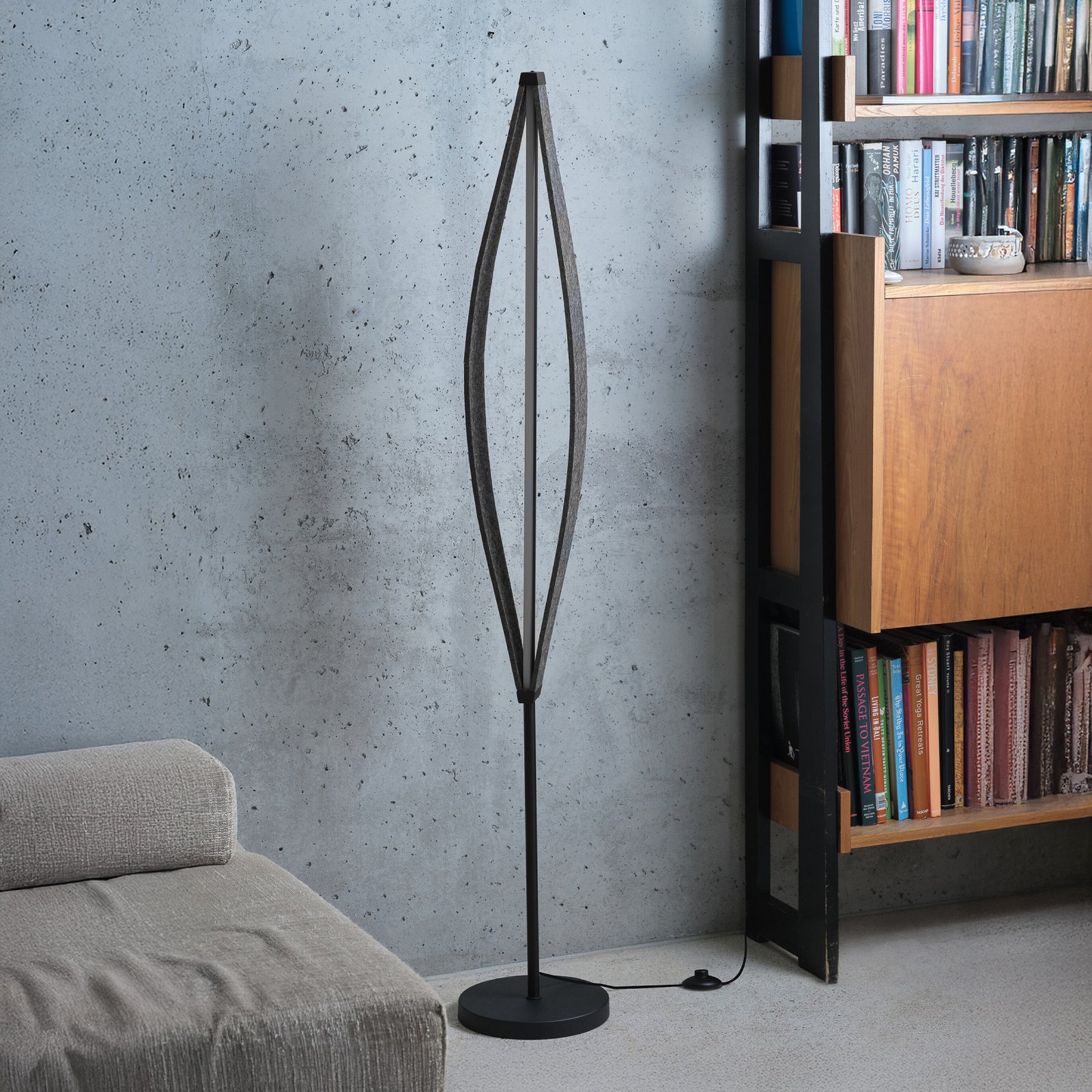 OSRAM LED-Stehleuchte Decor Flat Felt, grau, Filz, 3.000 K