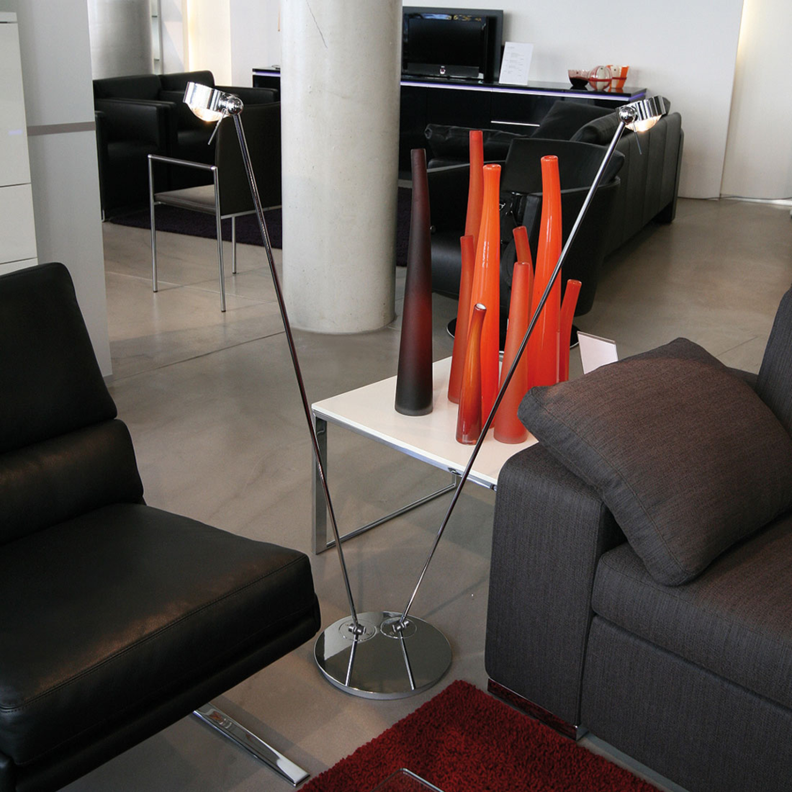 PUK floor lamp, metal, 2-bulb, G9, on/off