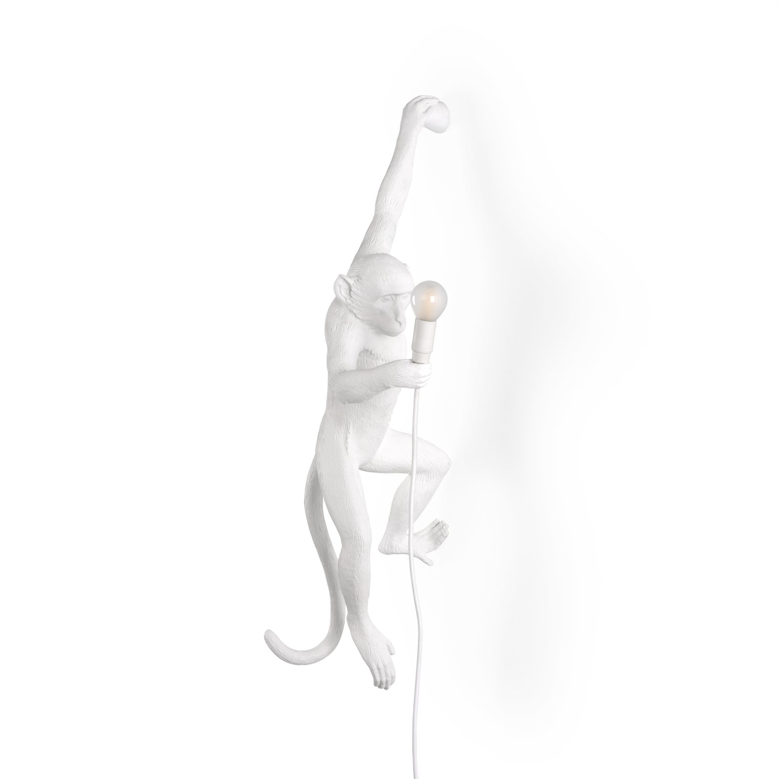 Kinkiet zewnętrzny LED Monkey Lamp, lewy biały
