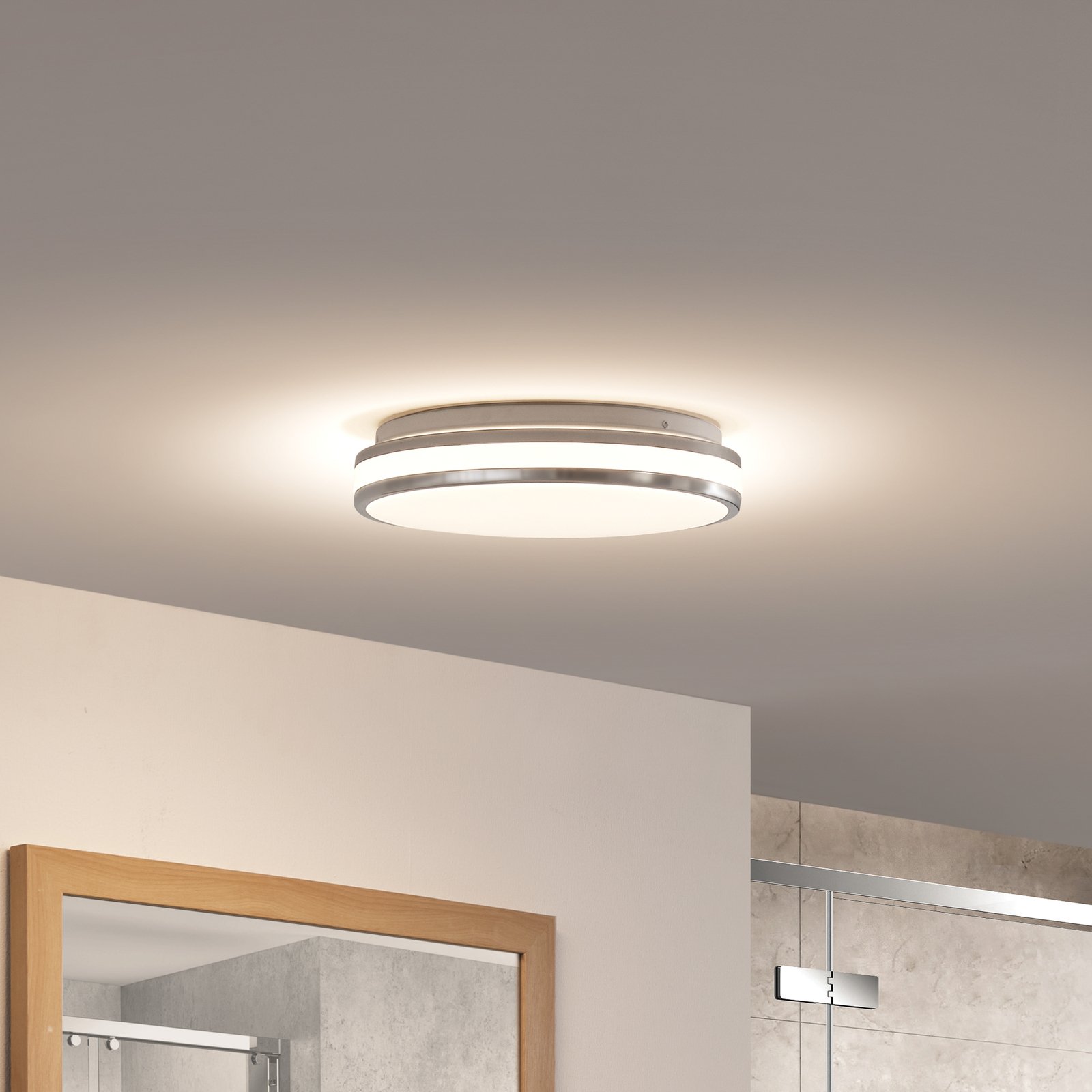 Arcchio Sinovu LED-loftlampe til badeværelset, krom, 34 cm