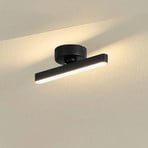 Lindby LED plafondlamp Eldrin, 1-lamp, zwart, lichtlijst