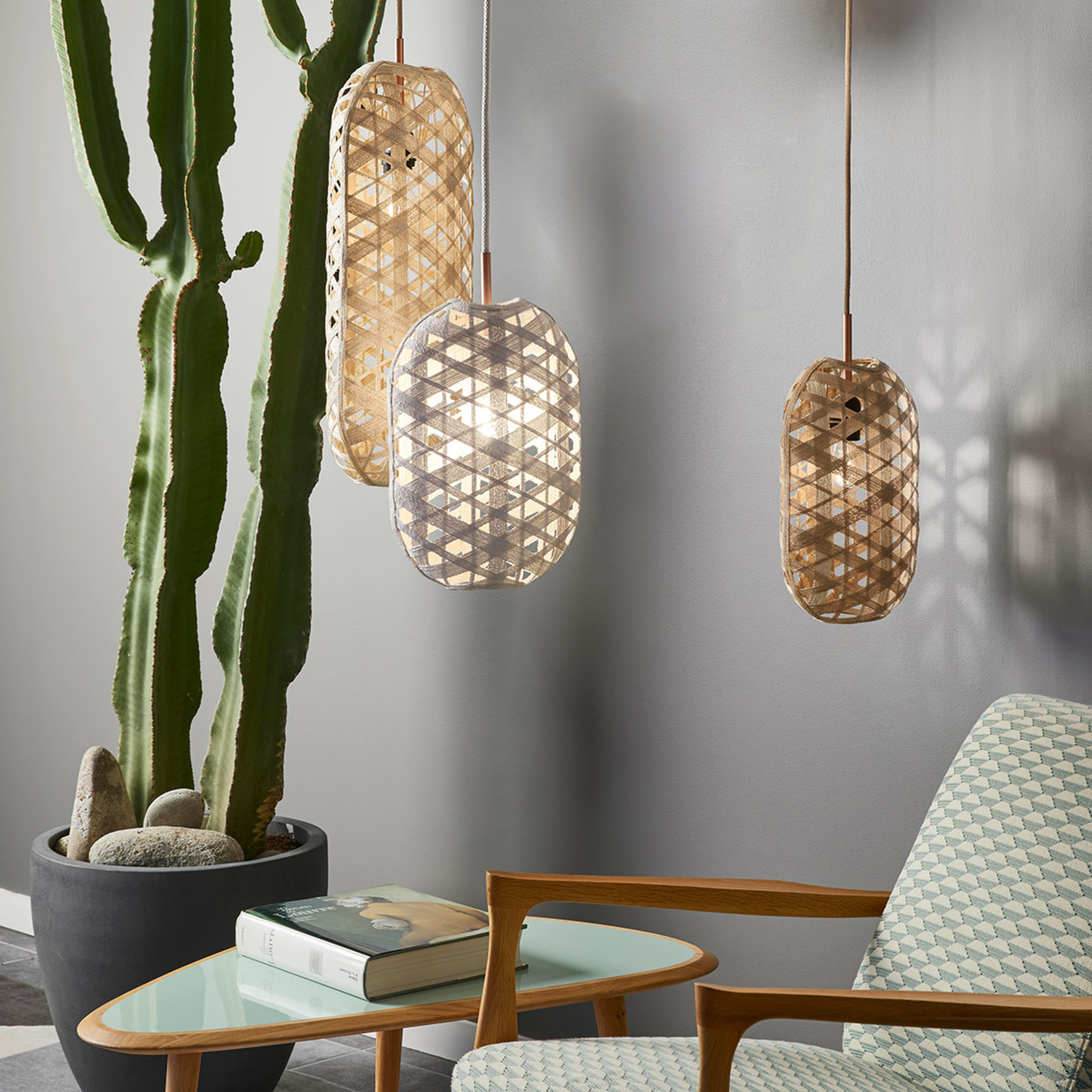 Forestier Capsule S oval pendant light, 36 cm