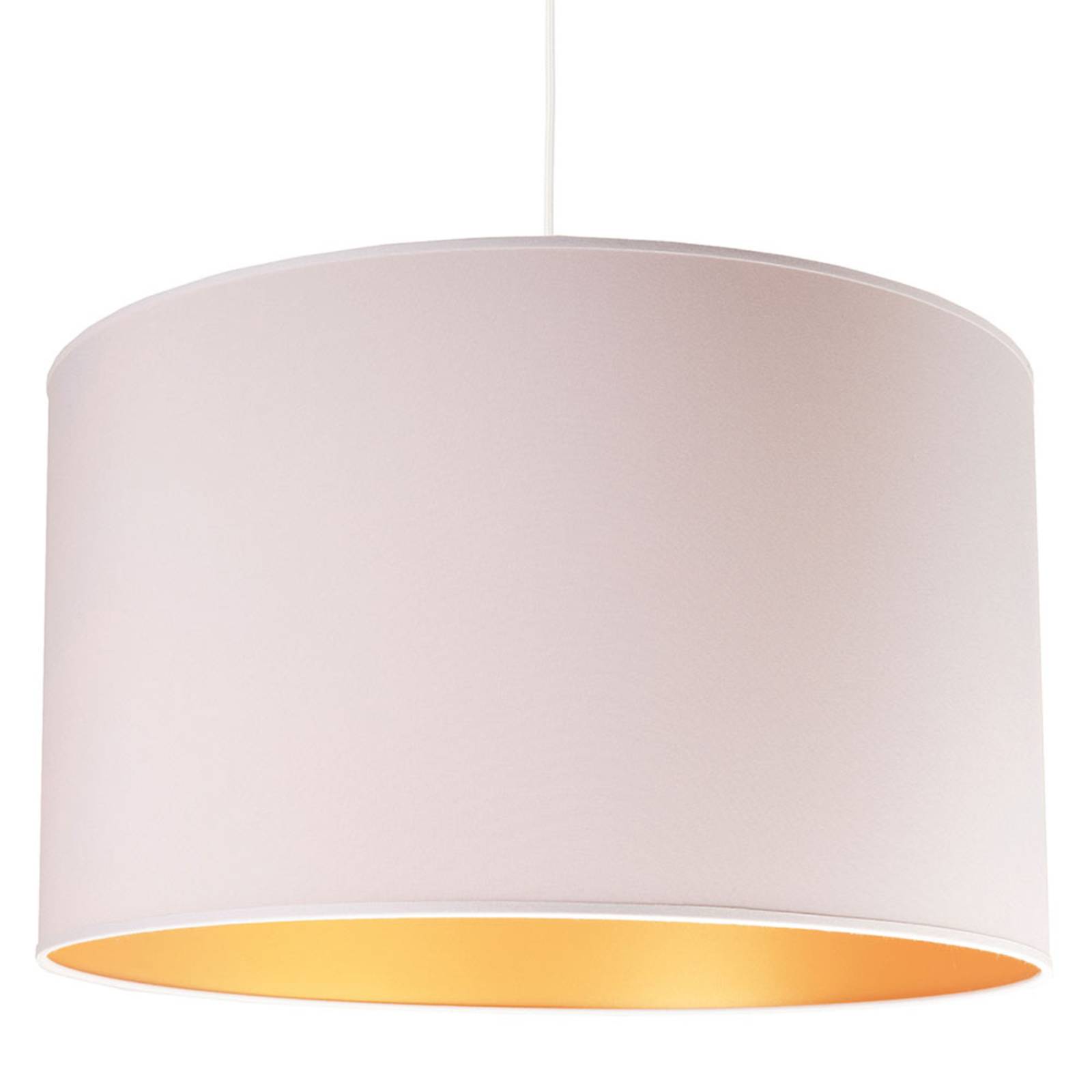 Roller hanging light, gold inside, white outside