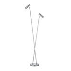 LED vloerlamp Tom Pro, mat nikkel, 2-lamps, CCT, dimmer