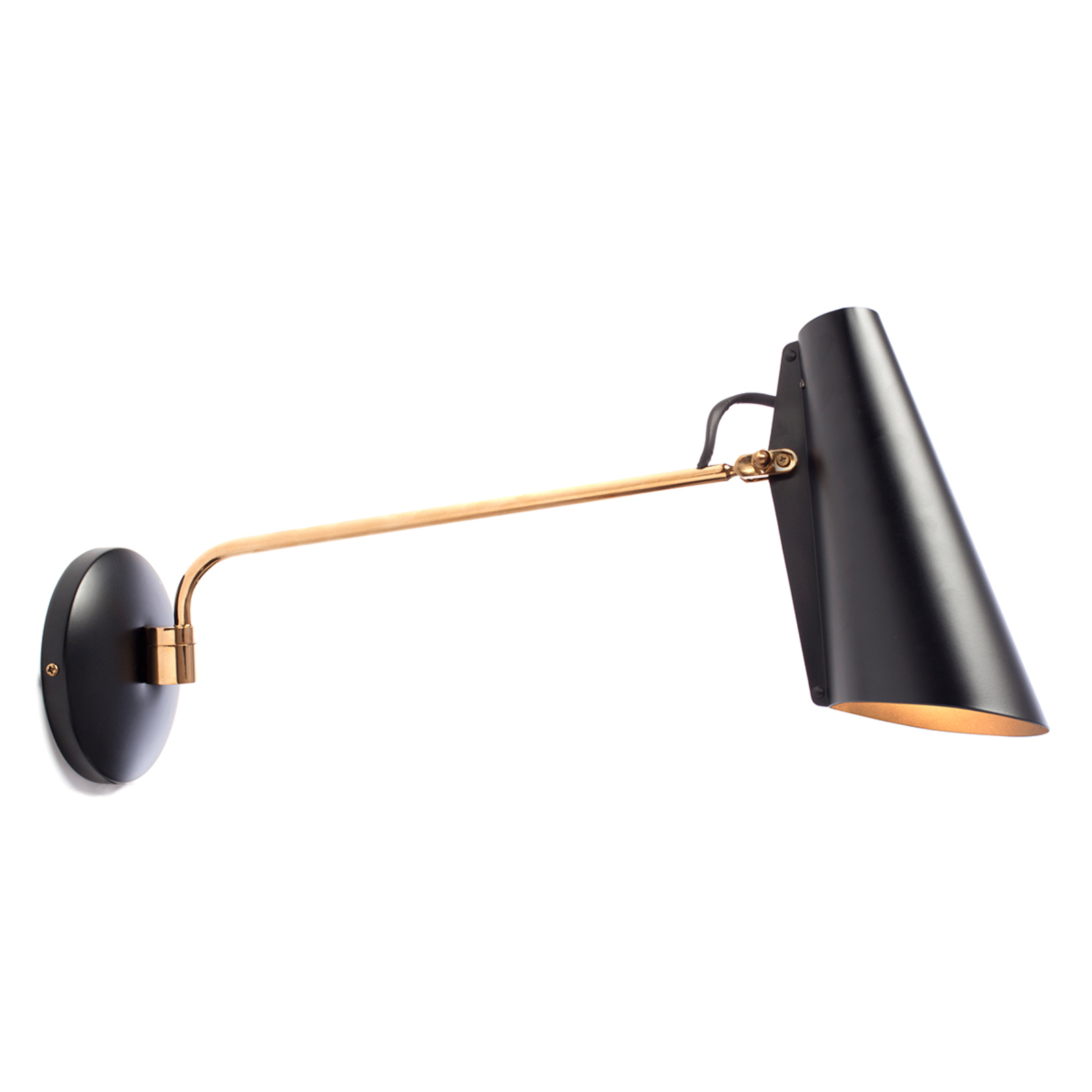 Northern Retro væglampe Birdy i sort/messing - indendørsbelysning Stue - spisebordslampe