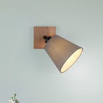 Green Michel wall spotlight with fabric shade