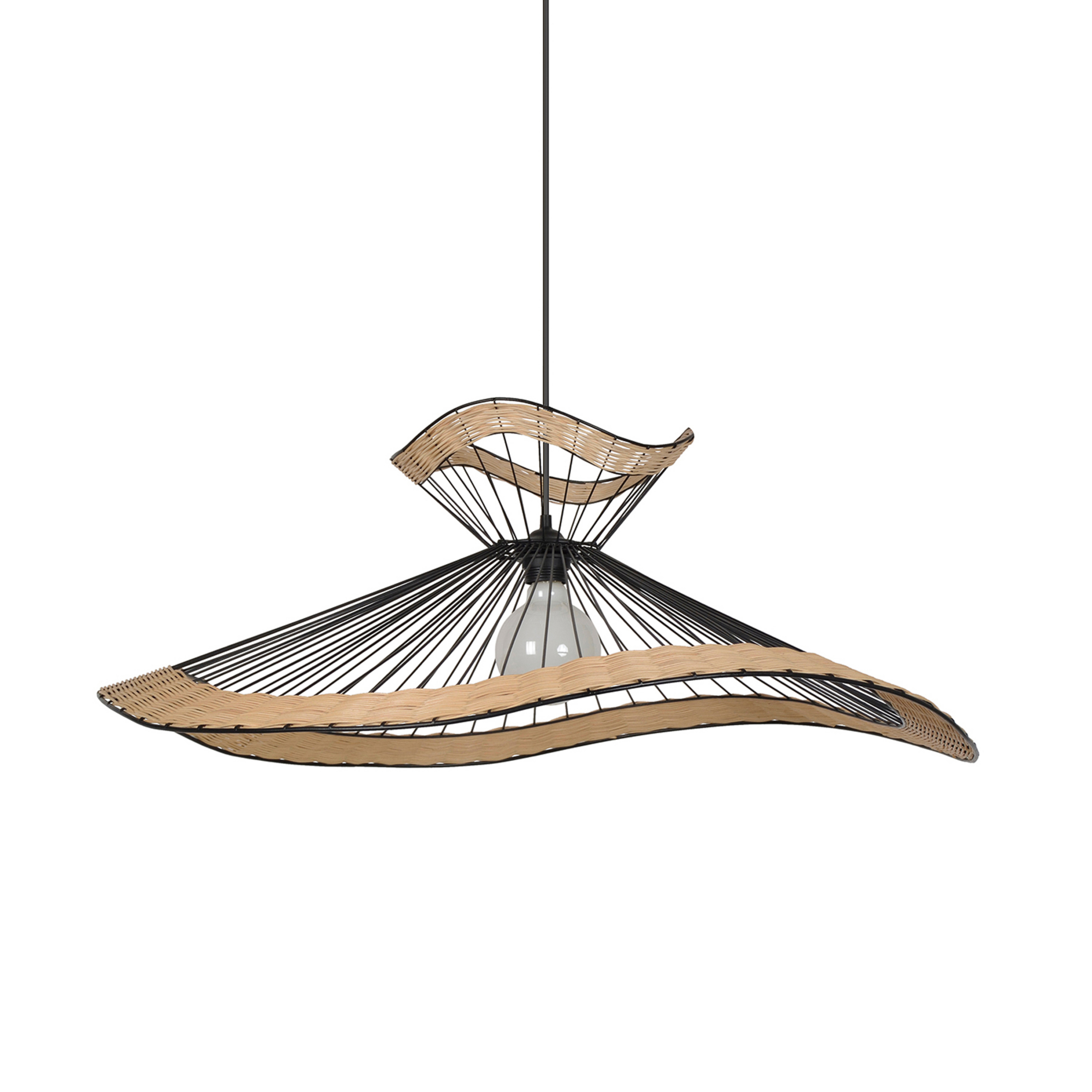 Lampada a sospensione Mekong nera, altezza 30 cm - COREP SAS
