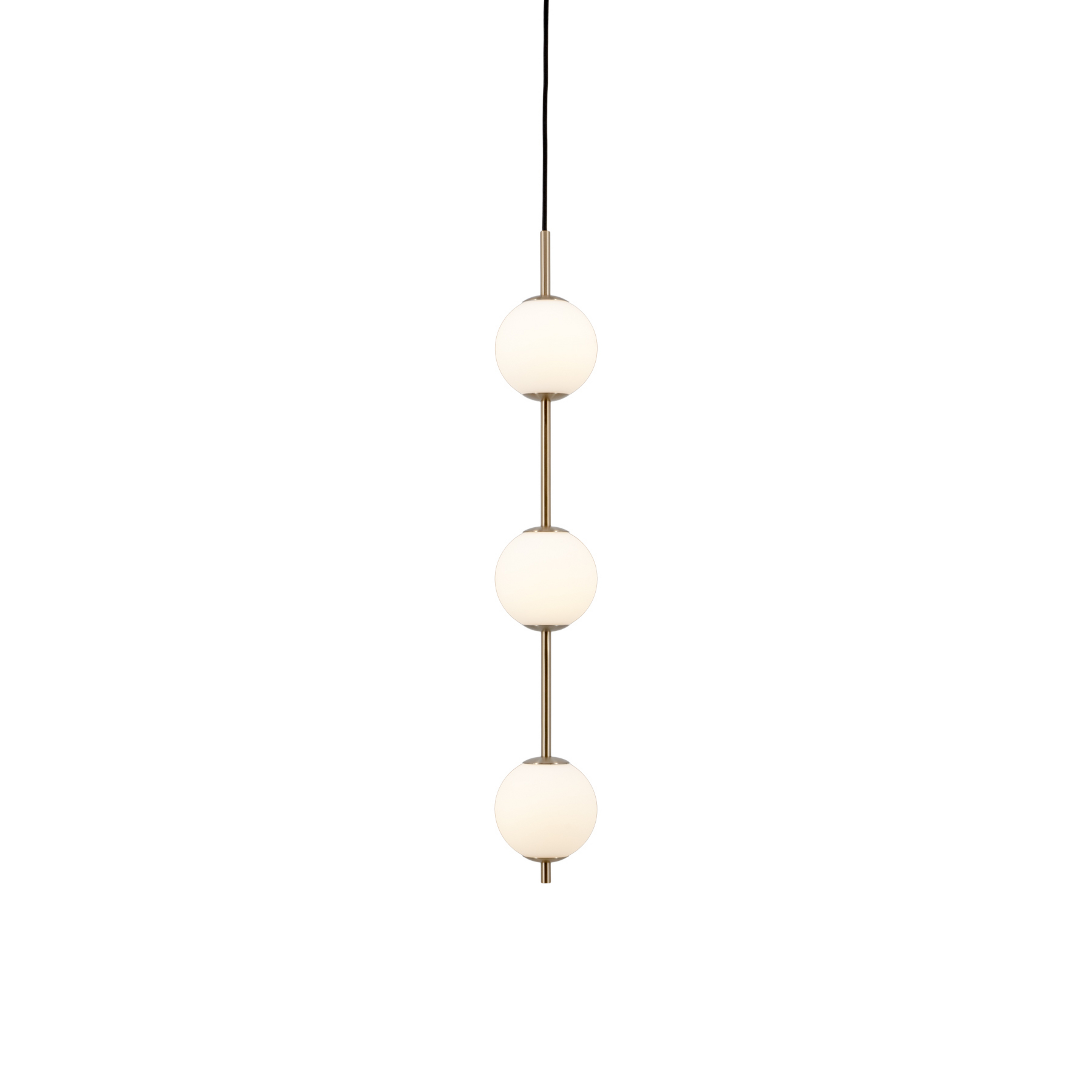 Audrey LED hanging light, brass-coloured, 3-bulb, Ø 12 cm - UMAGE