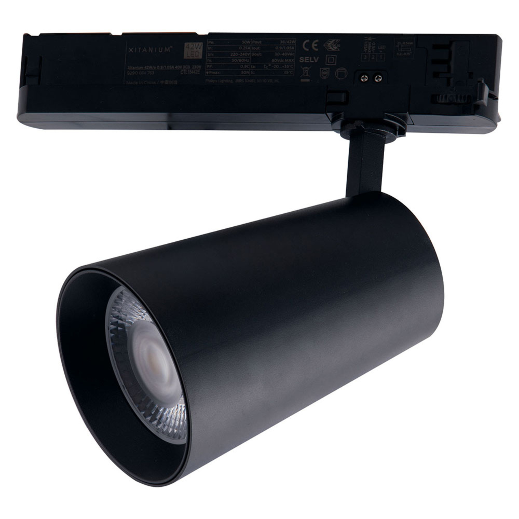 Eco-Light Kone LED track spotlight 3,000 K 13 W black, aluminium, 13 W, energy efficiency: A+, H: 12.5 cm