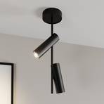 Leda 2 ceiling spotlight, 2-bulb, black